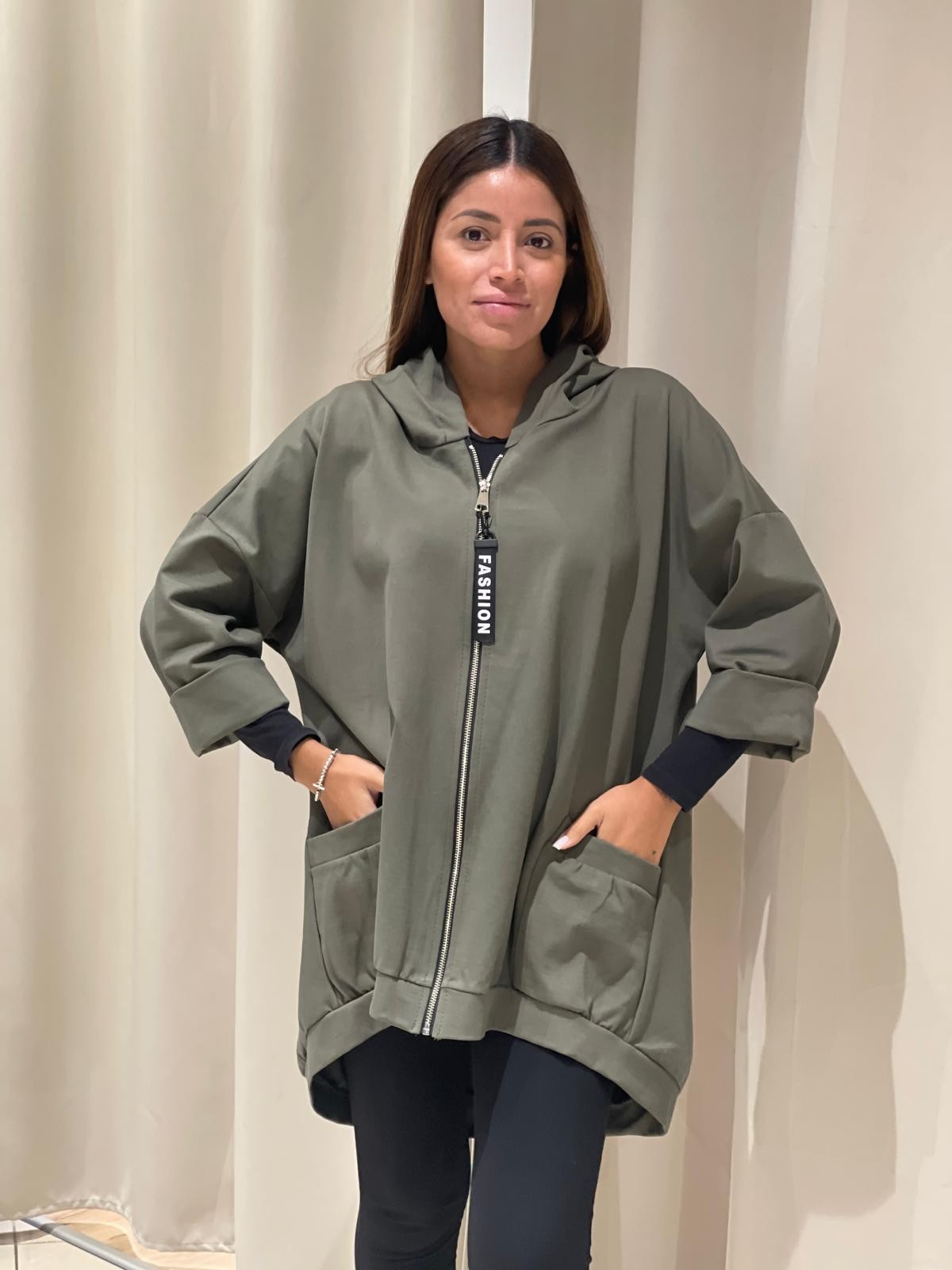 Giacca over con zip