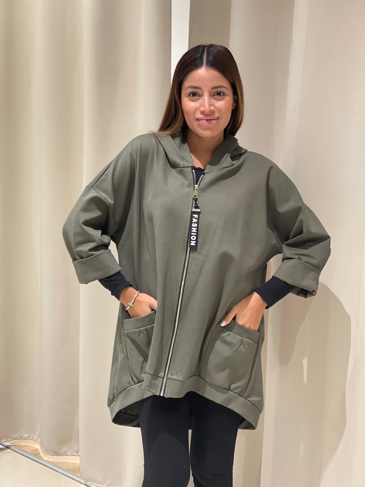 Giacca over con zip