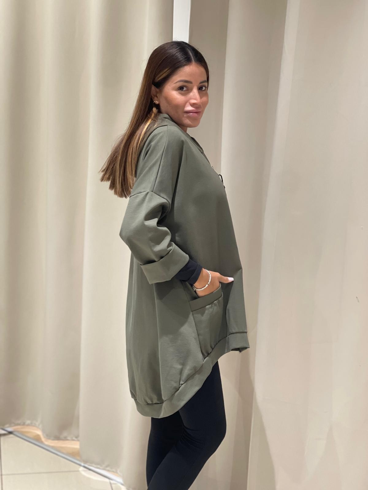 Giacca over con zip