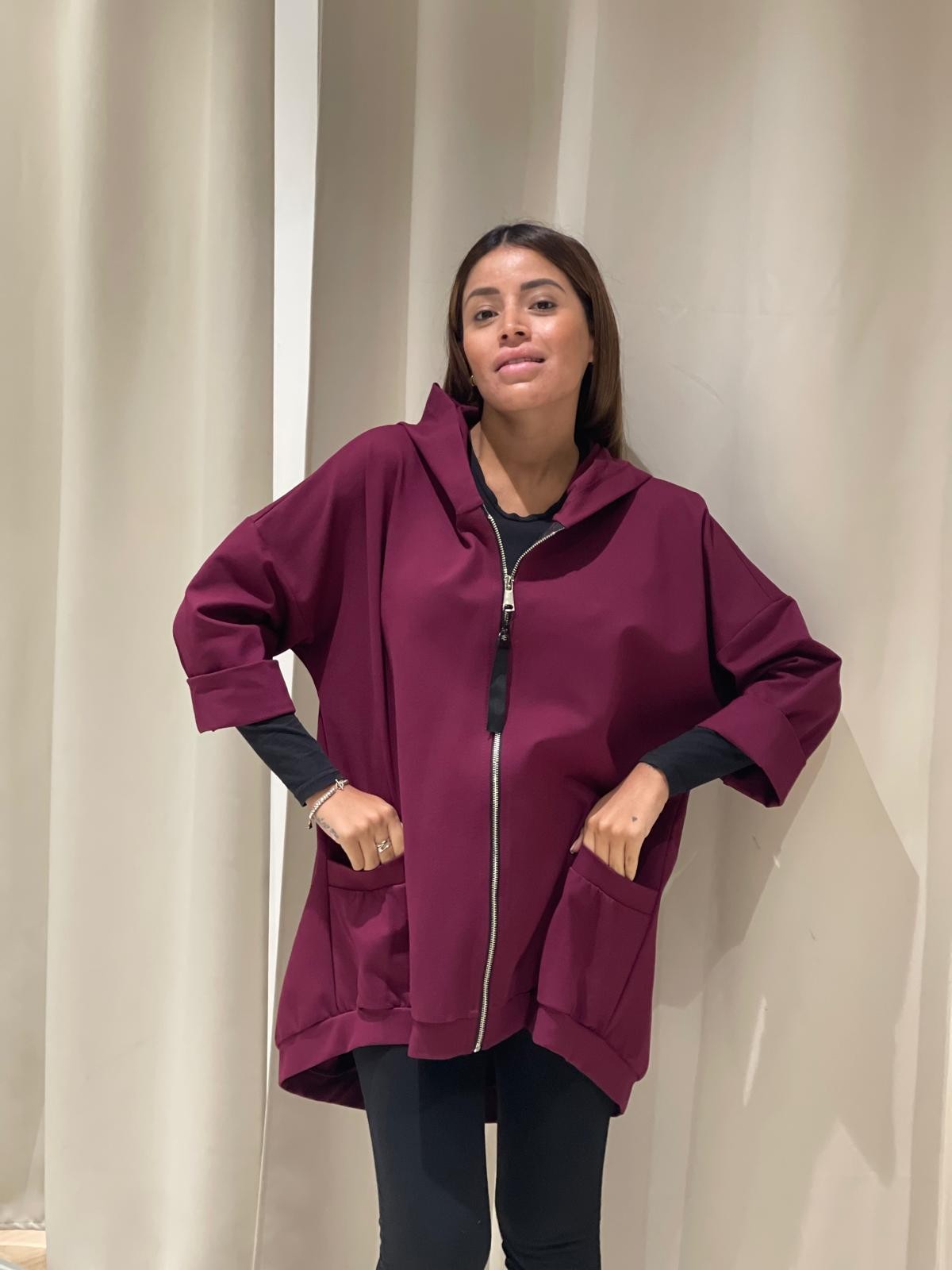 Giacca over con zip