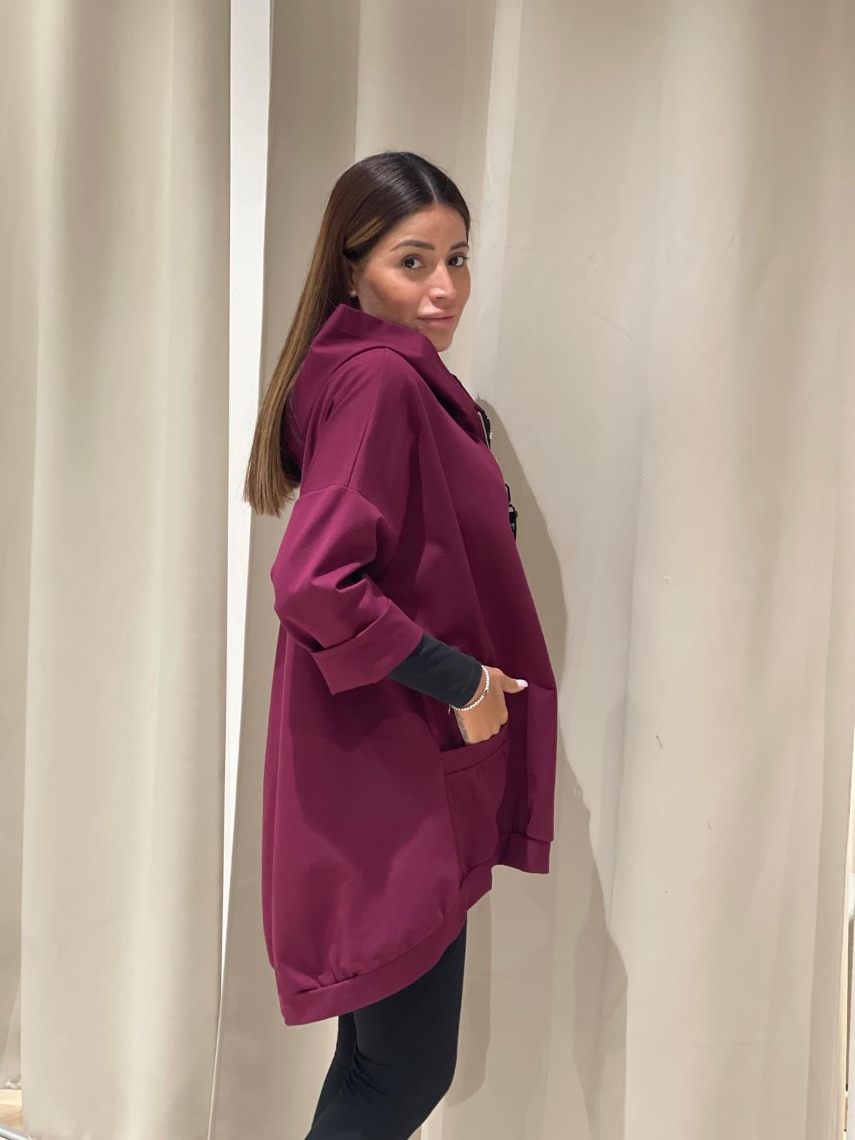 Giacca over con zip