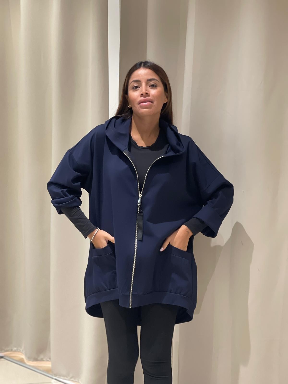 Giacca over con zip