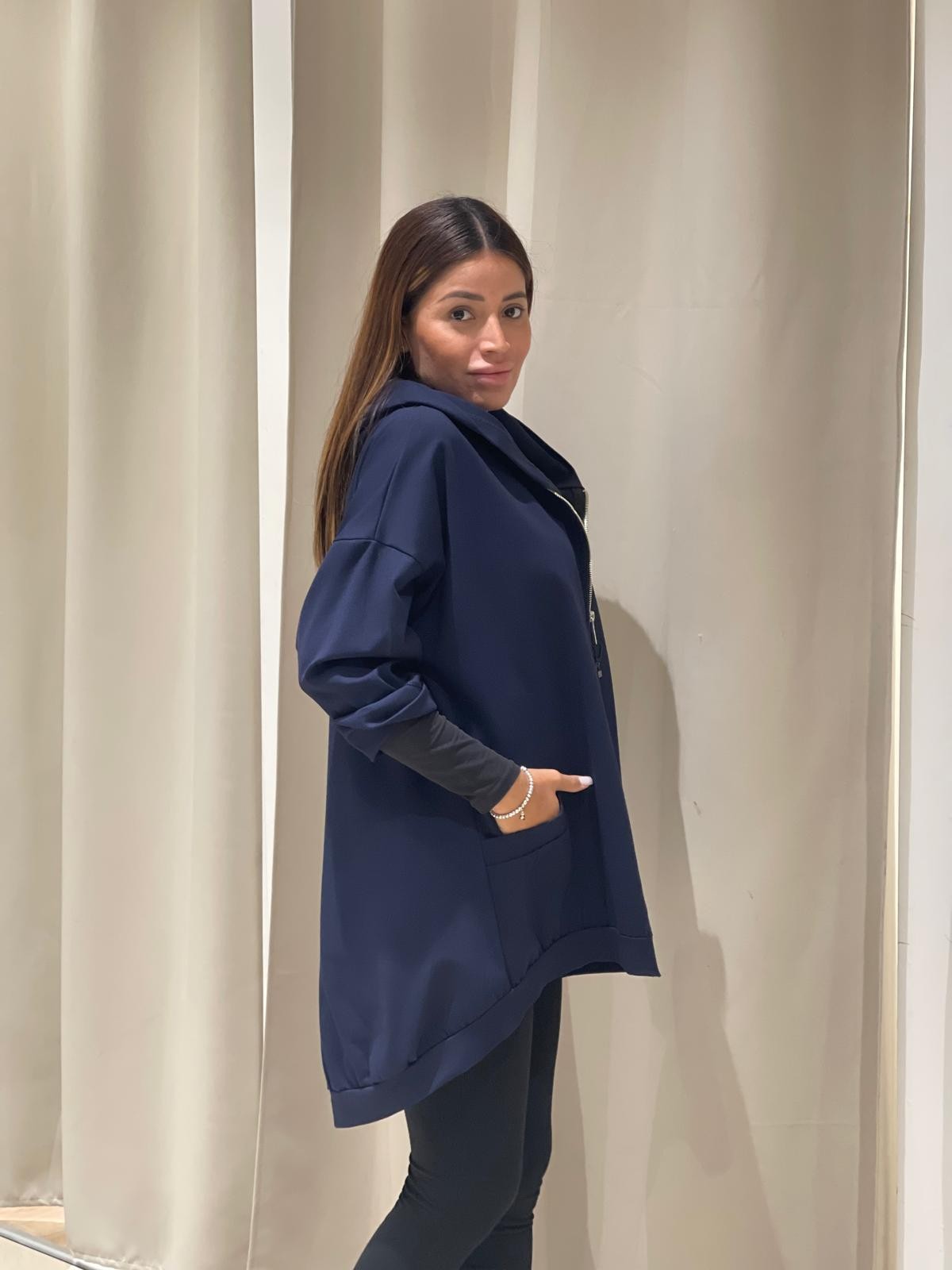 Giacca over con zip