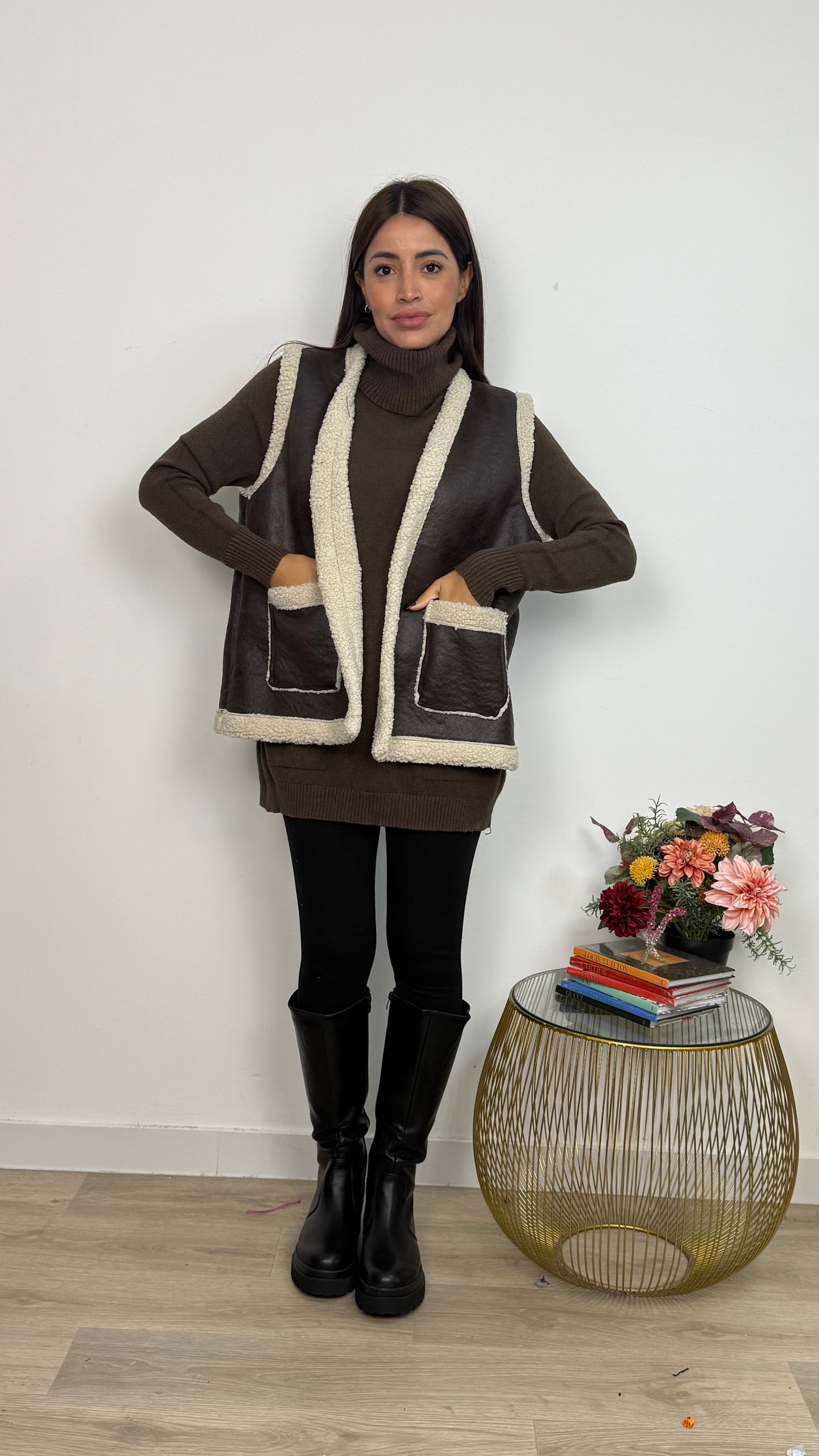 Gilet Imbottito in Pelliccia