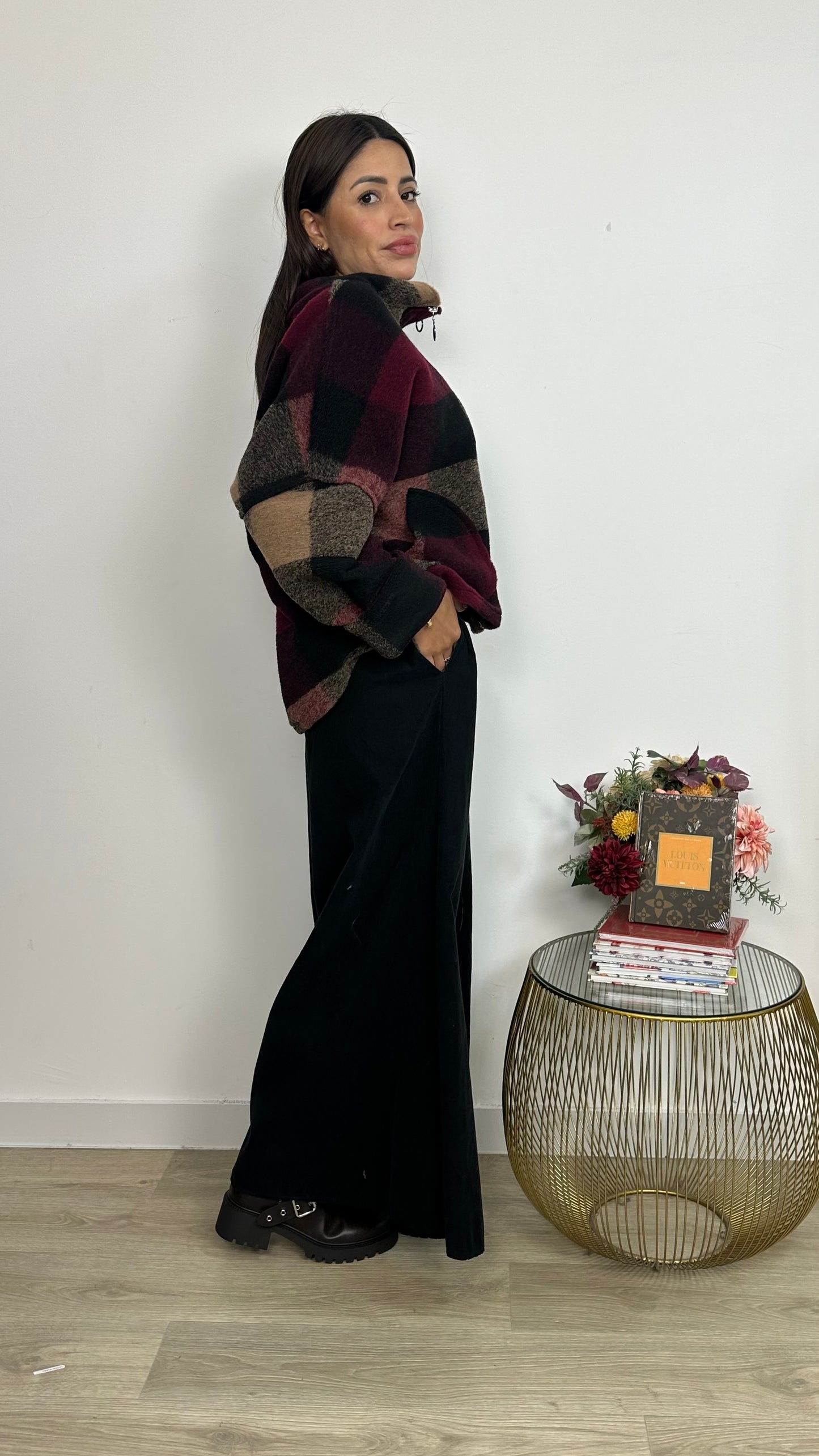 Giacca Oversize Effetto Plaid