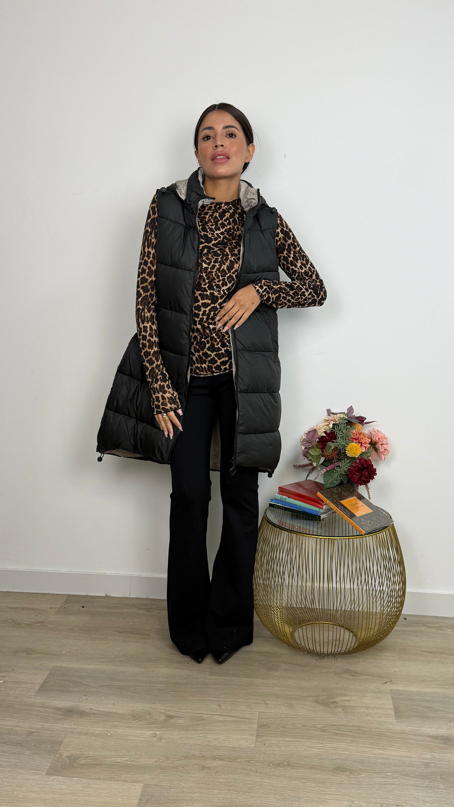 Piumino Gilet Lungo Doubleface