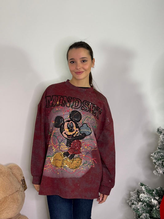 Felpa mouse bordeaux