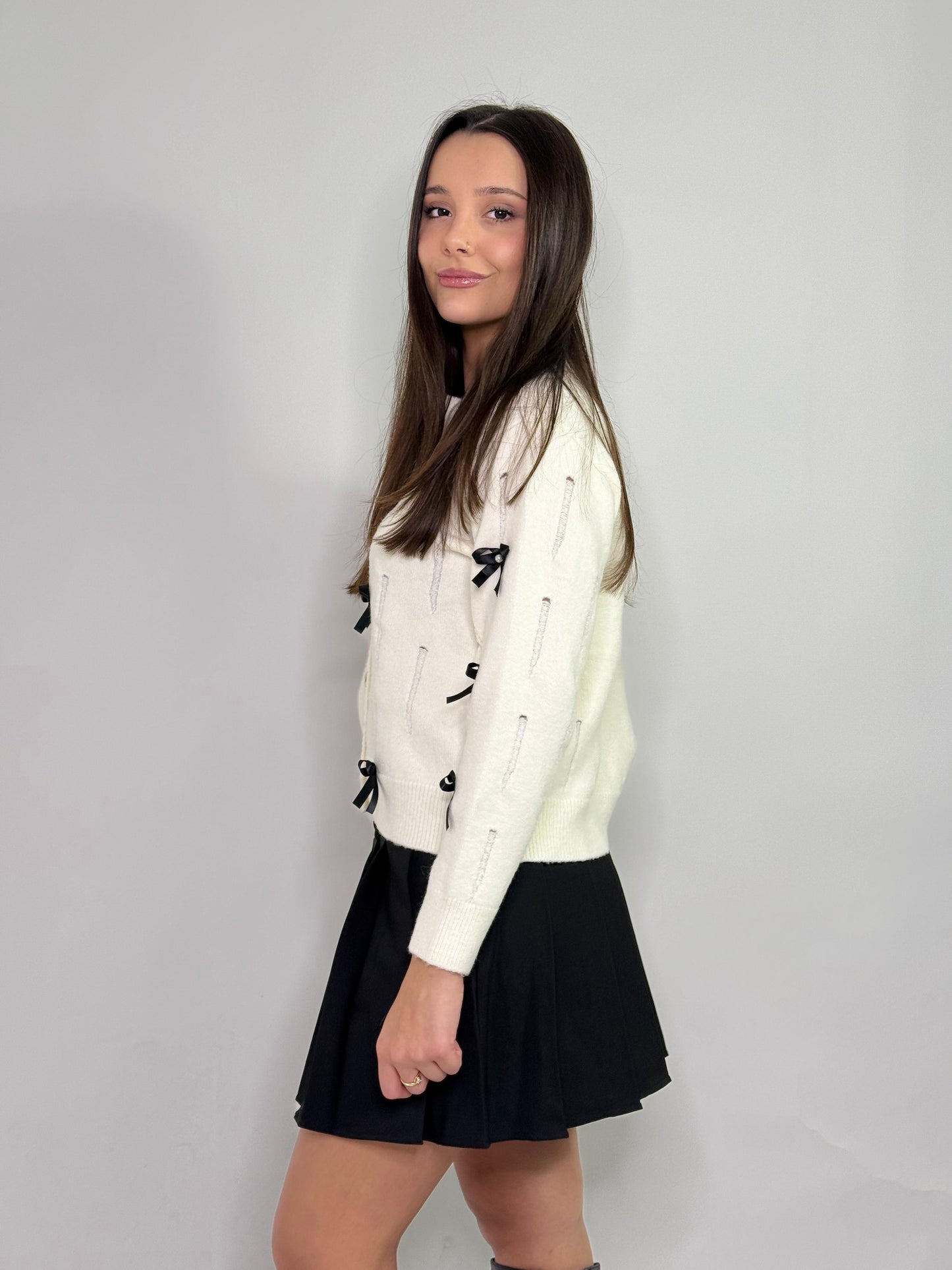 Cardigan fiocchetto