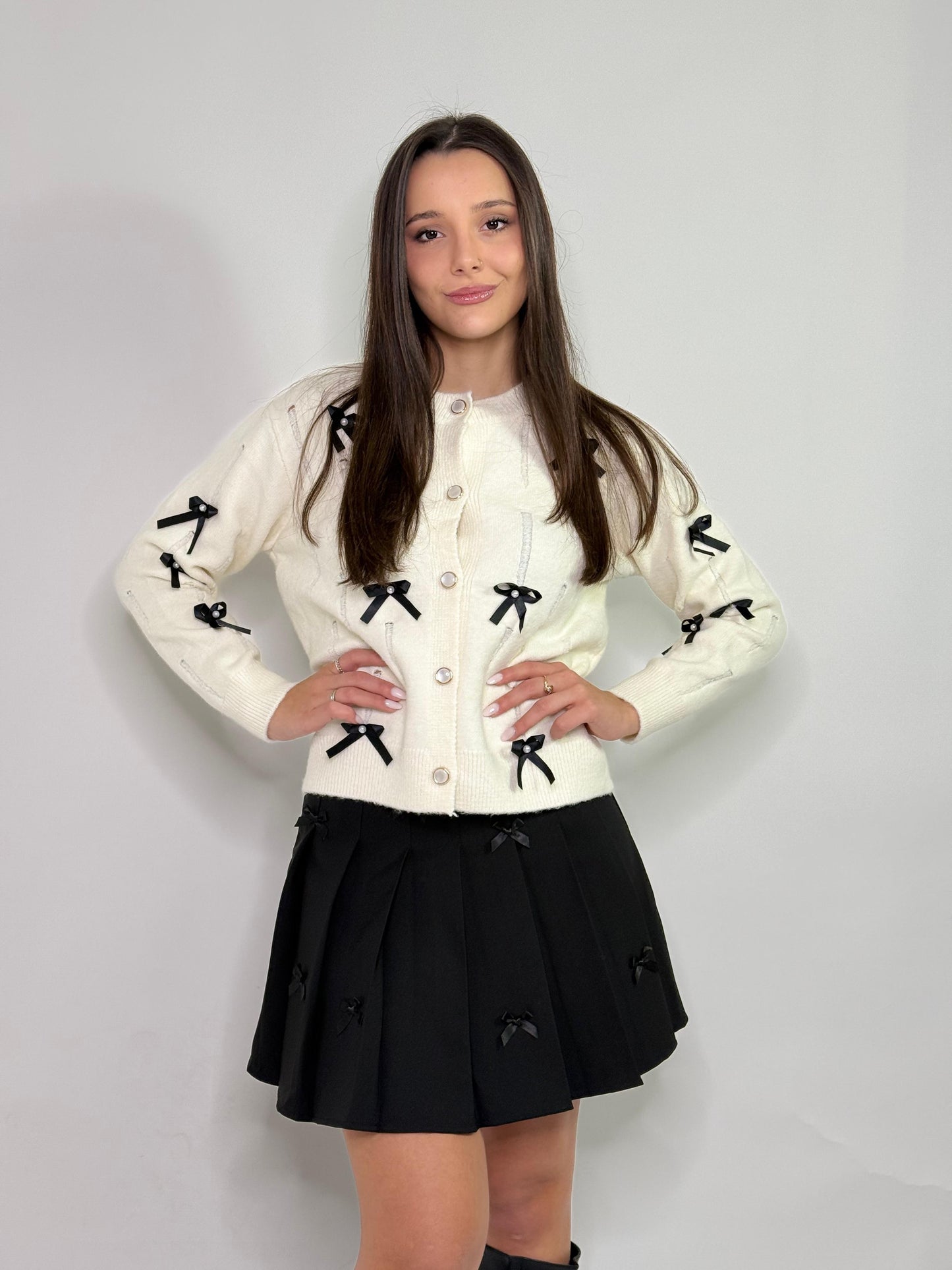Cardigan fiocchetto