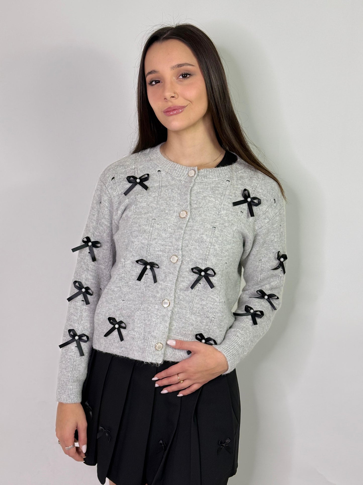 Cardigan fiocchetto
