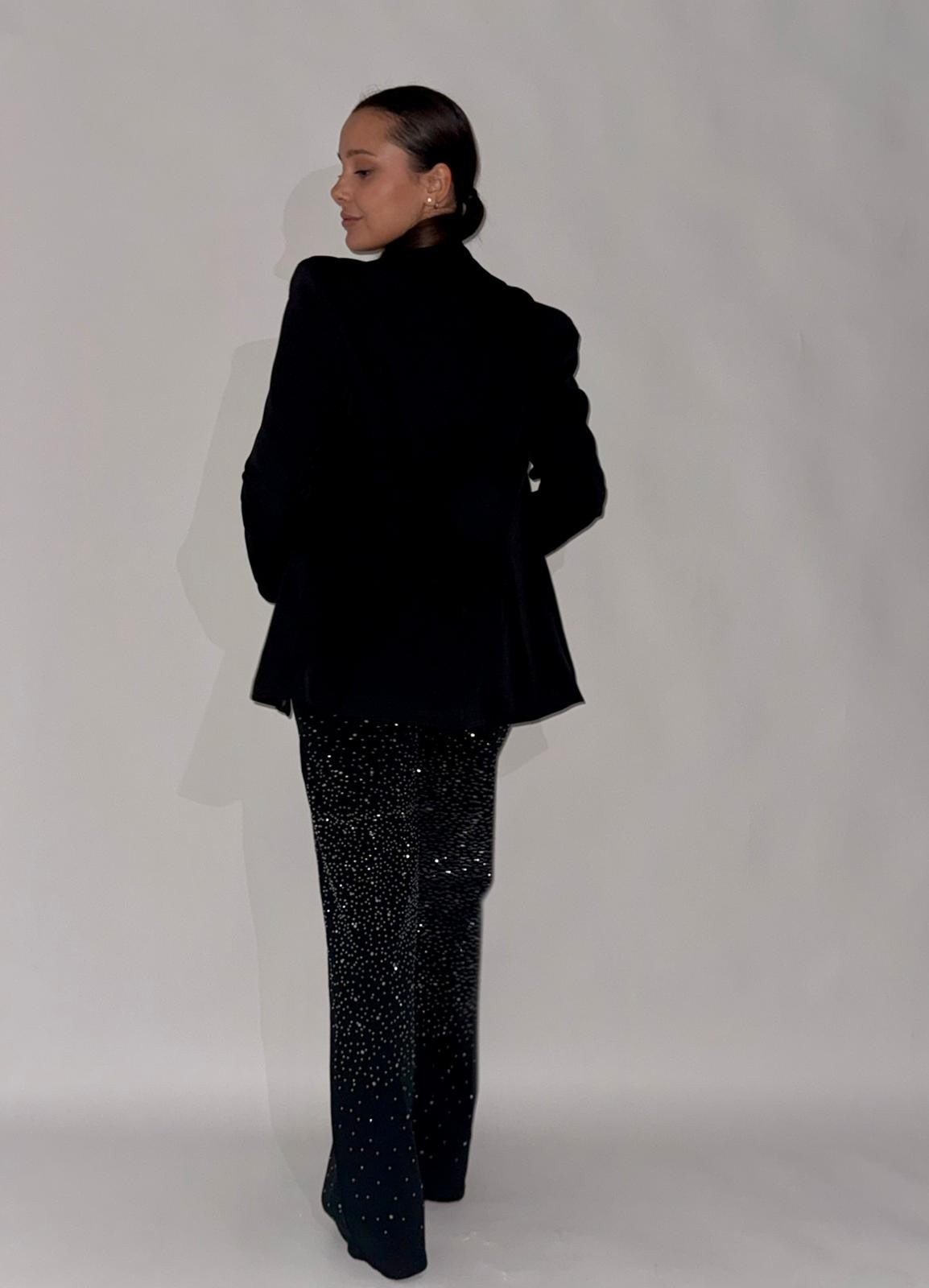 Jeans nero strass