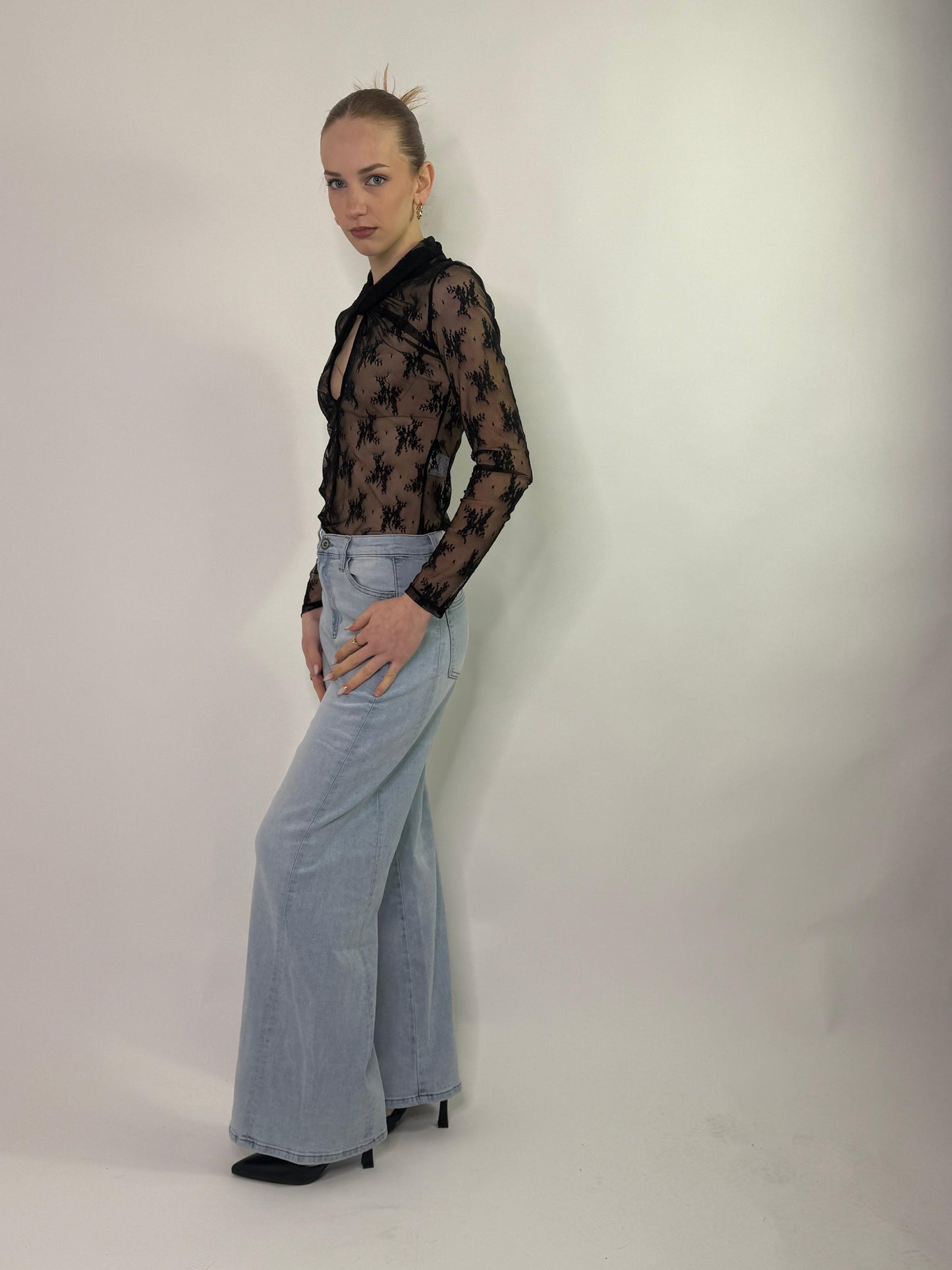 Maglia body in pizzo