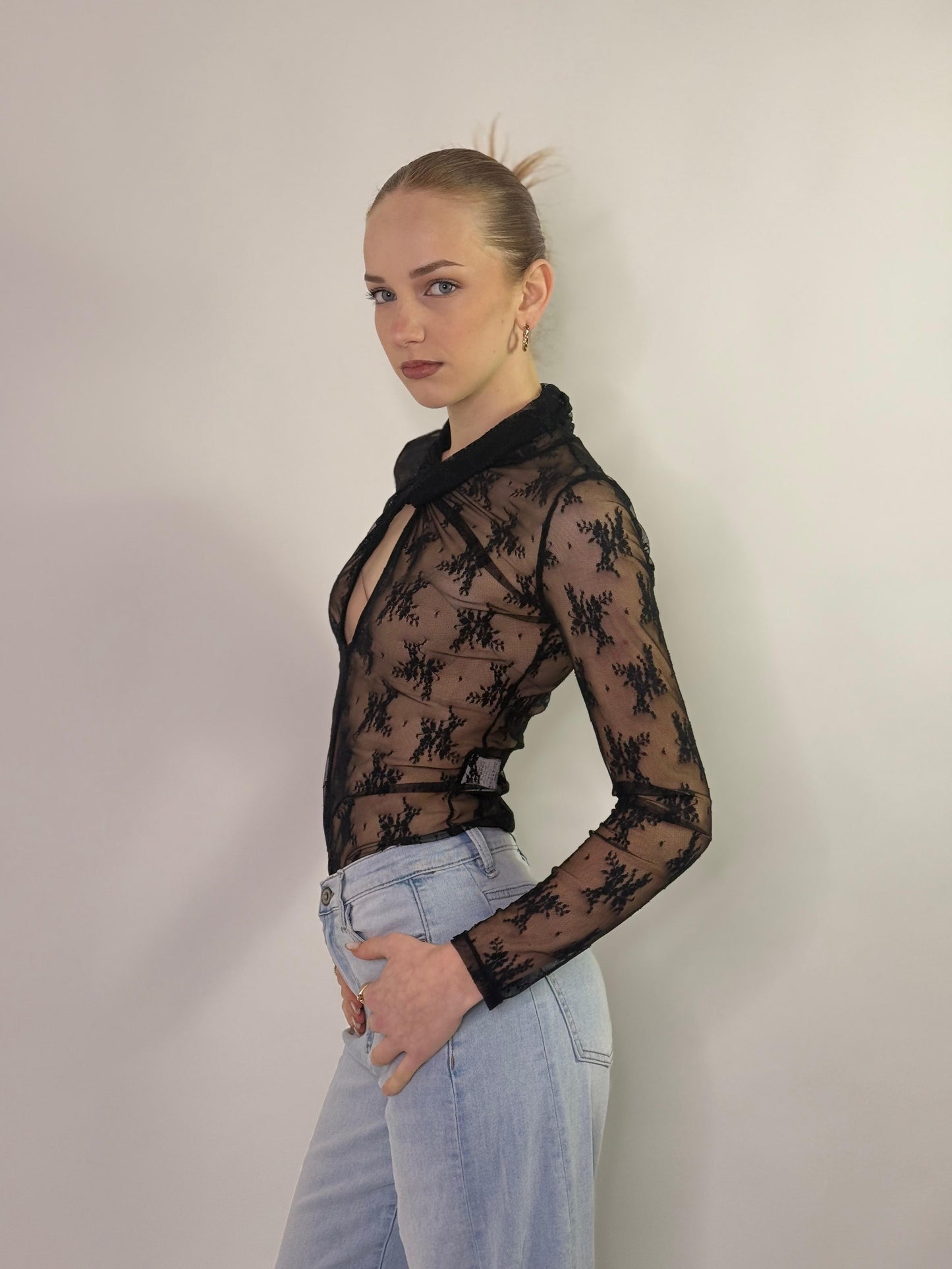 Maglia body in pizzo