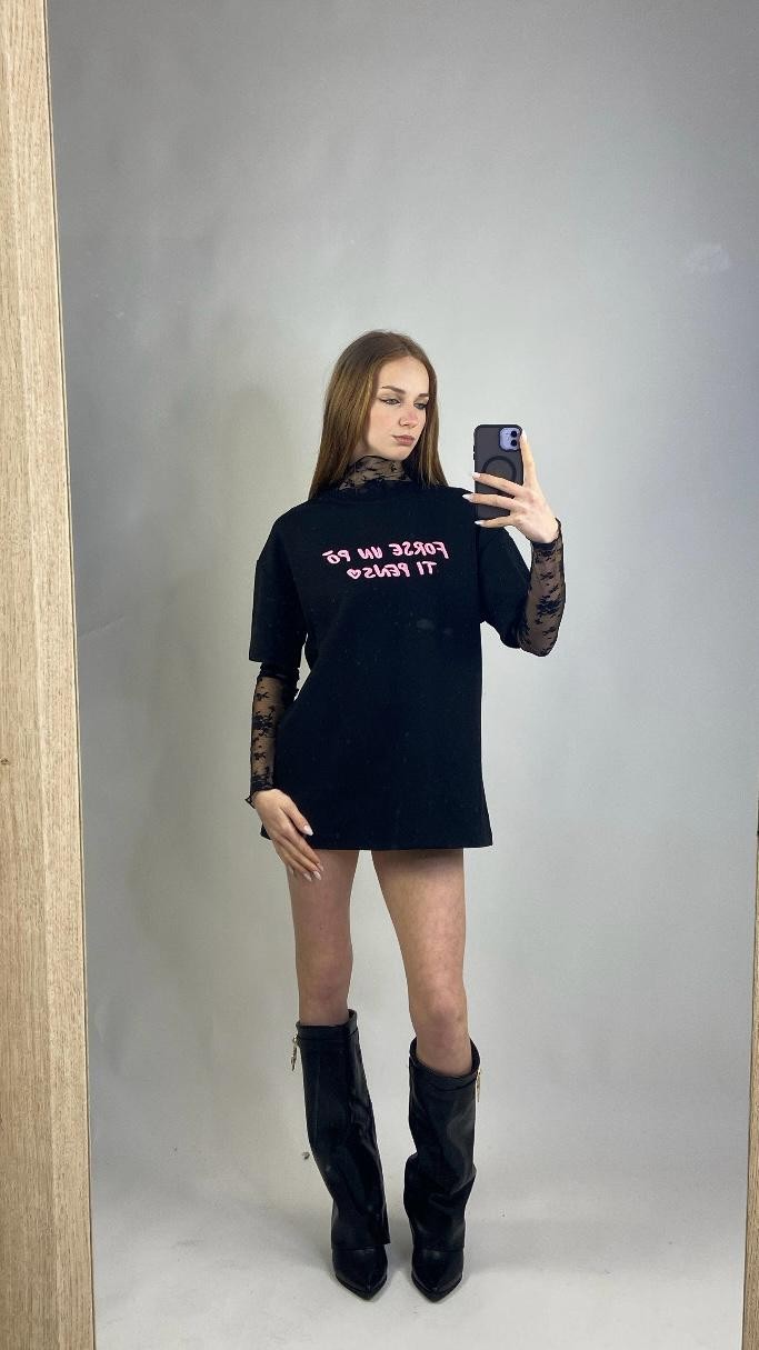 T-shirt con scritta Lumina