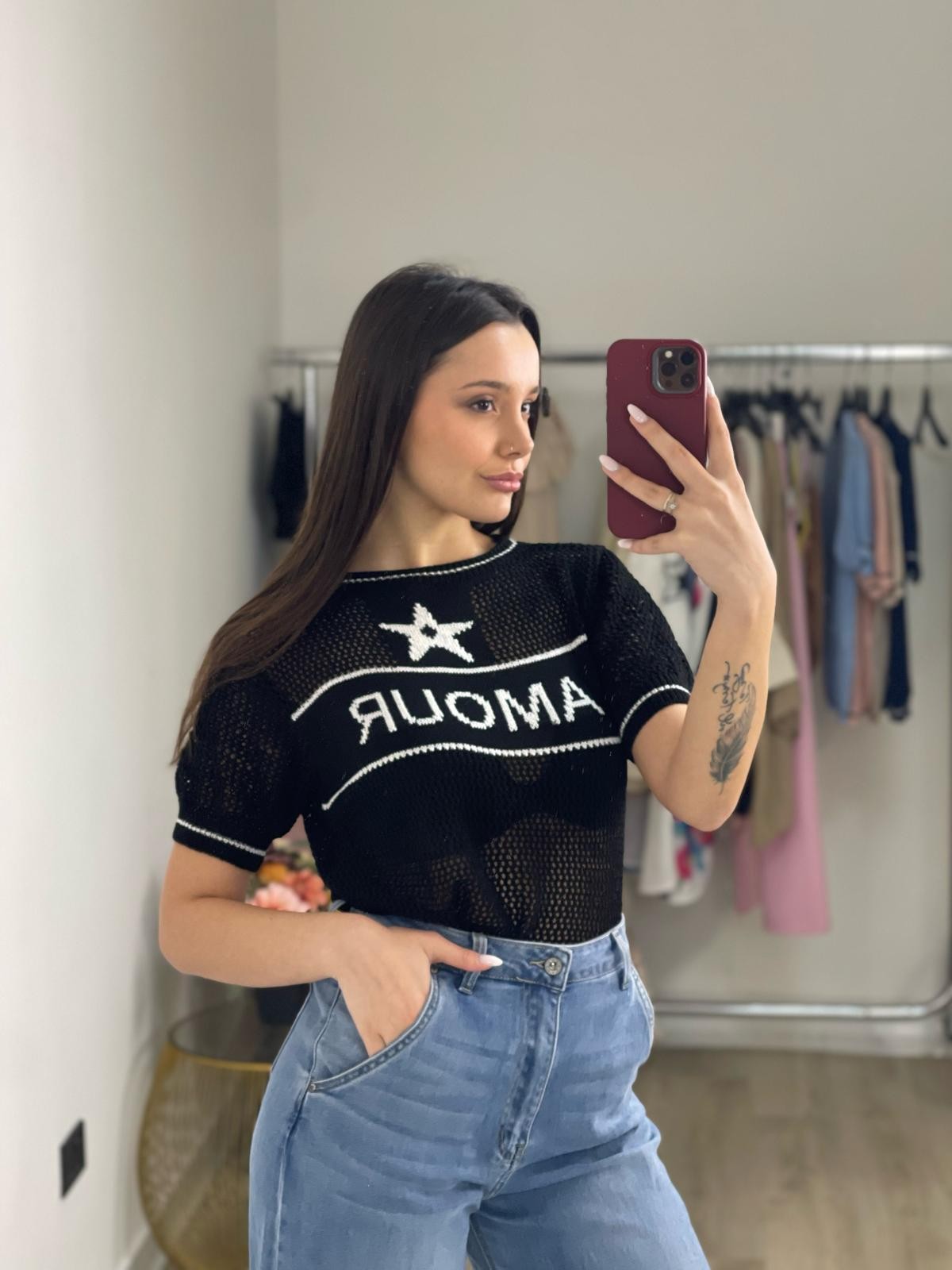 Maglia forato Amour