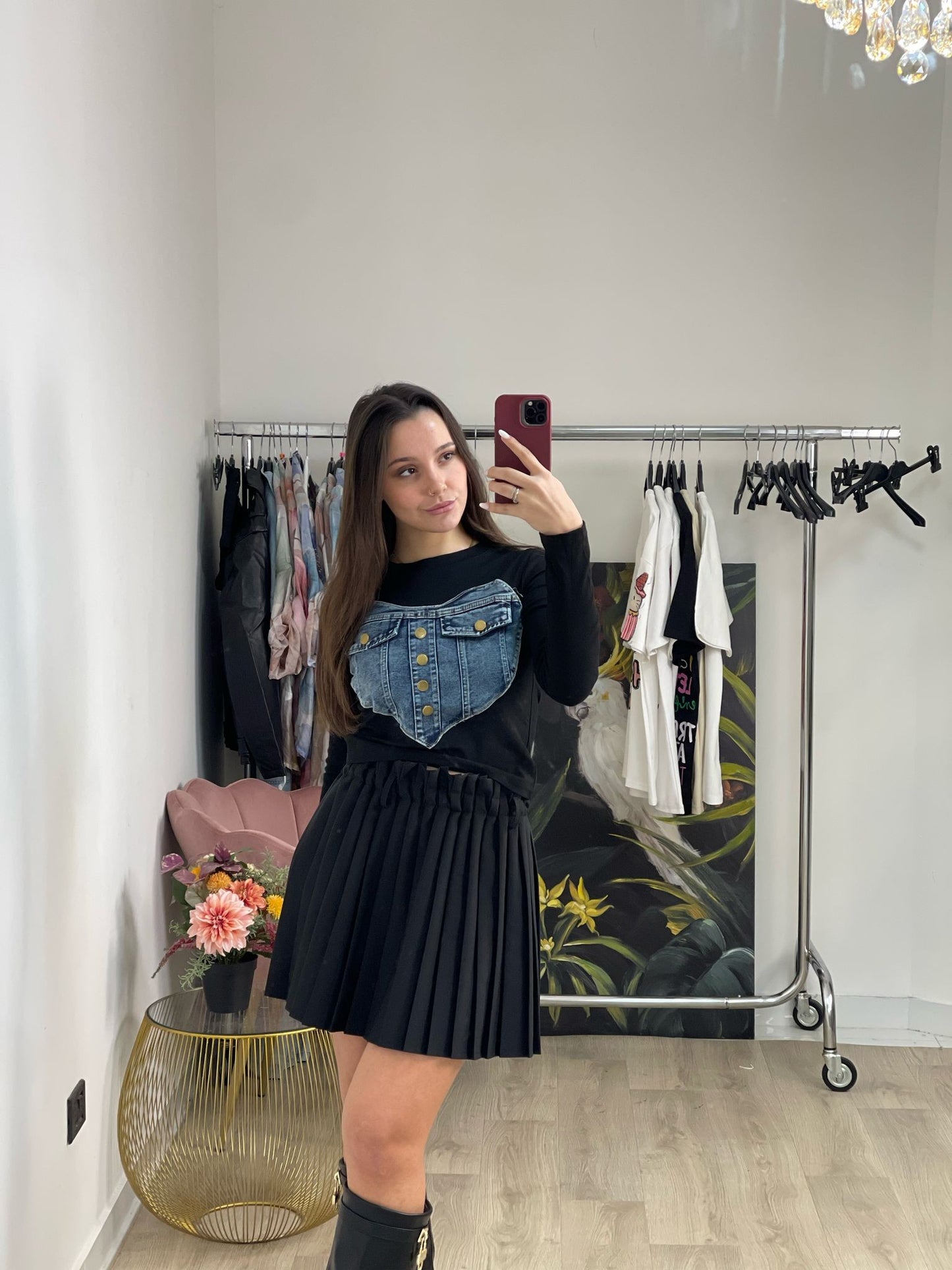 T-shirt con heart di jeans