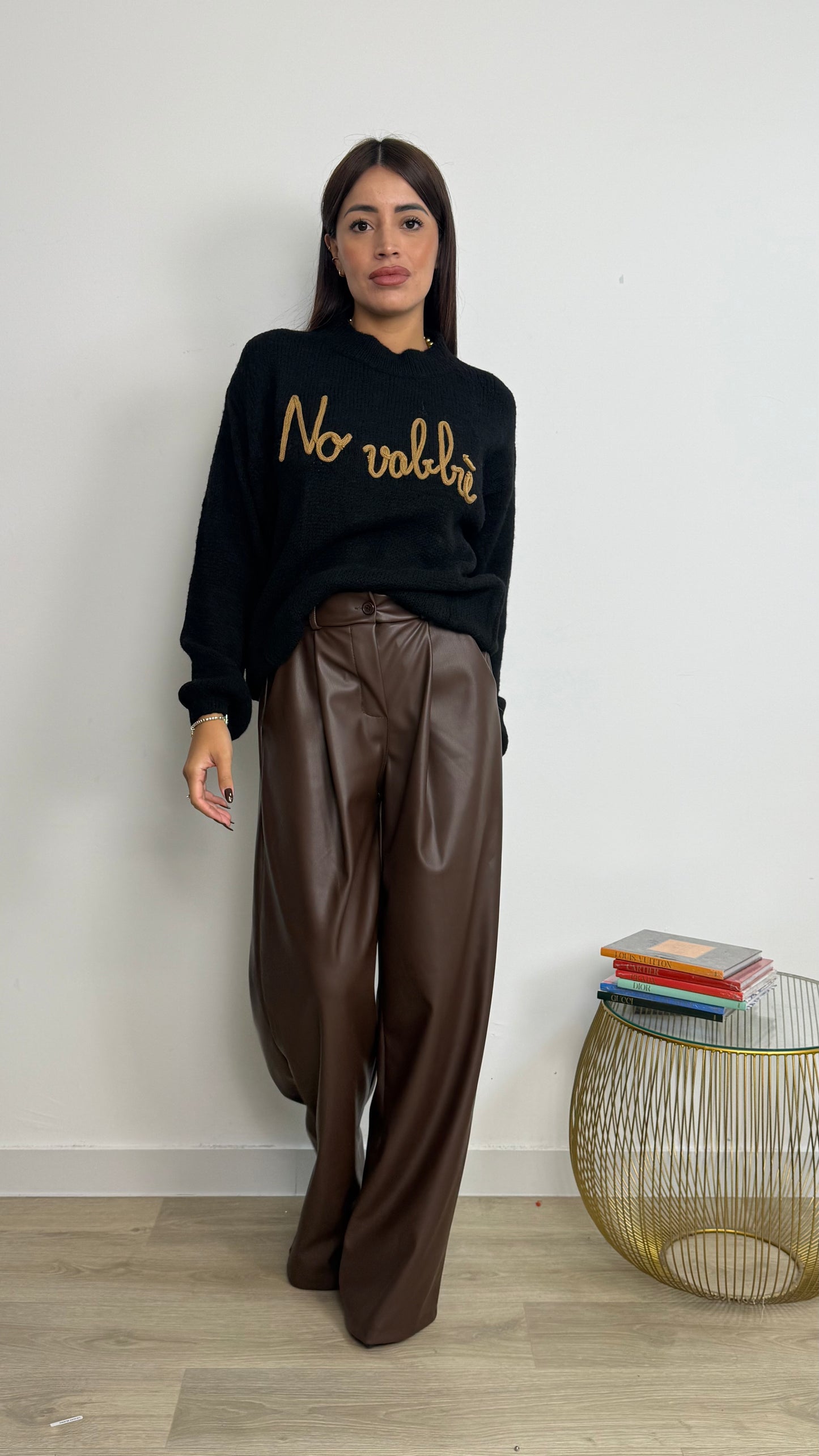 PANTALONE PALAZZO ECOPELLE