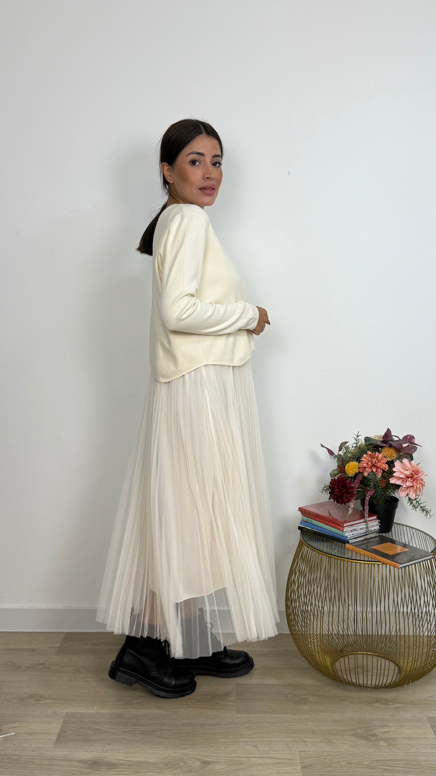 Abito Effetto due Pezzi con Gonna Tulle