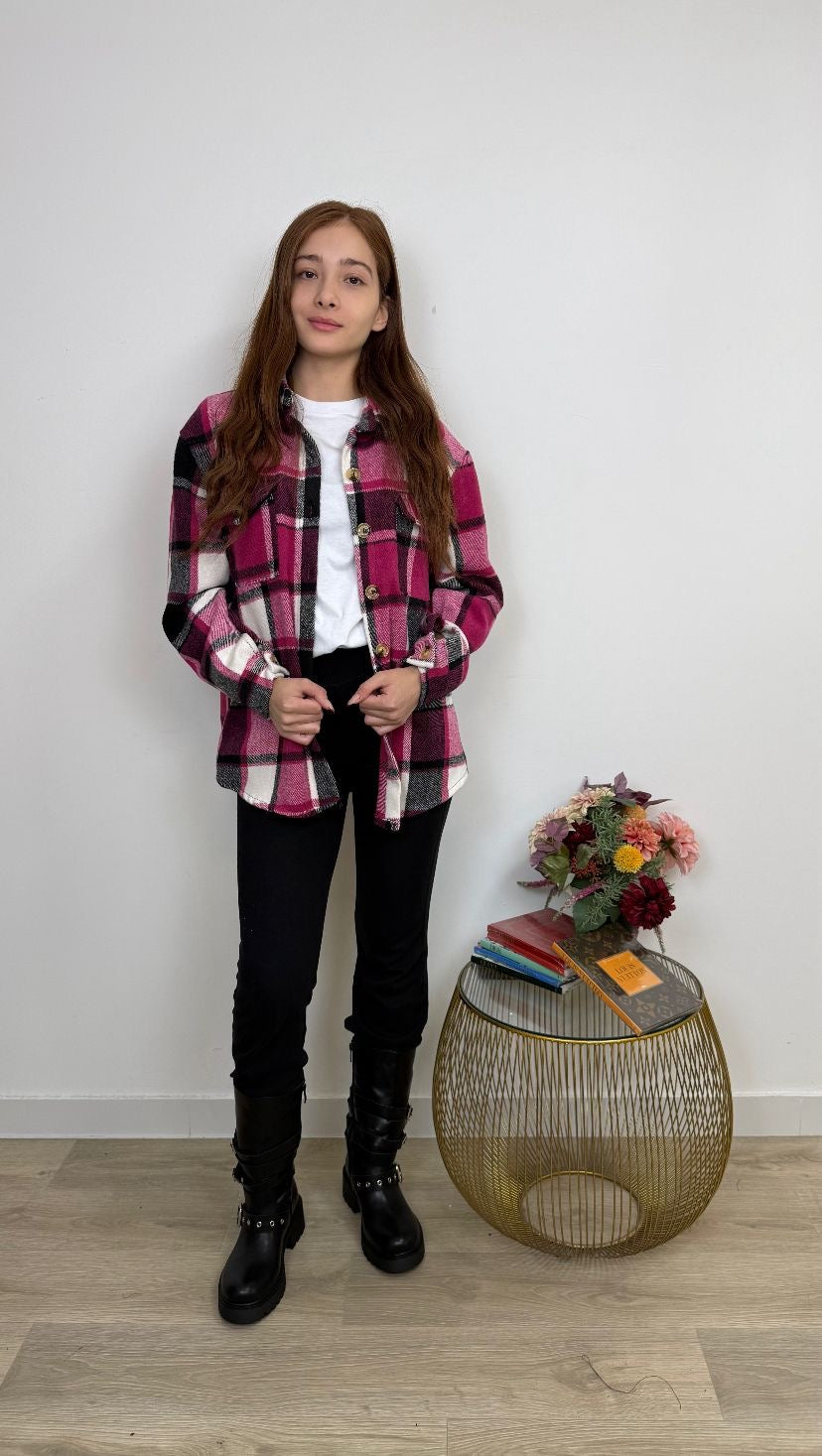 Camicia oversize in flanella a quadri