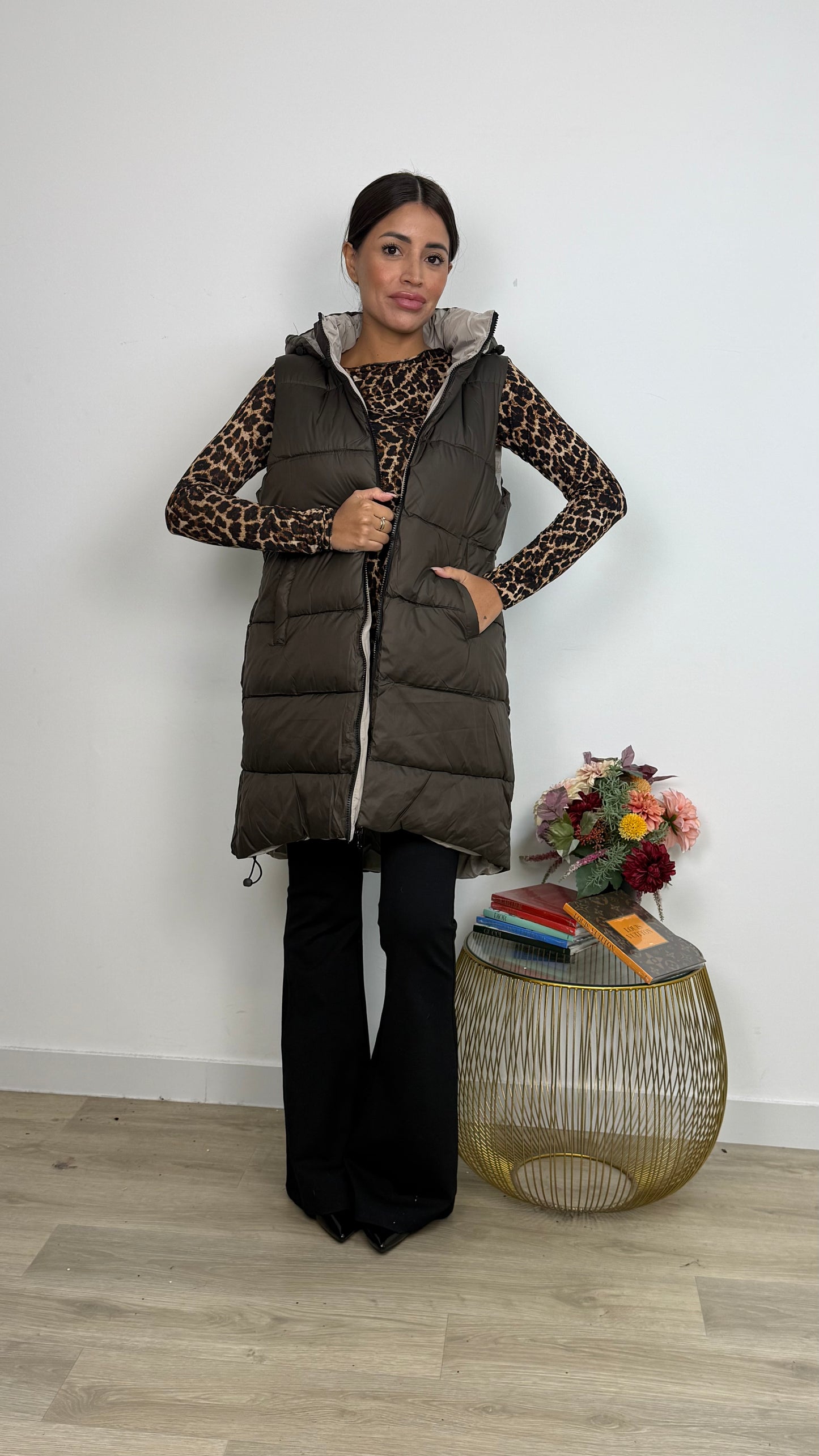 Piumino Gilet Lungo Doubleface