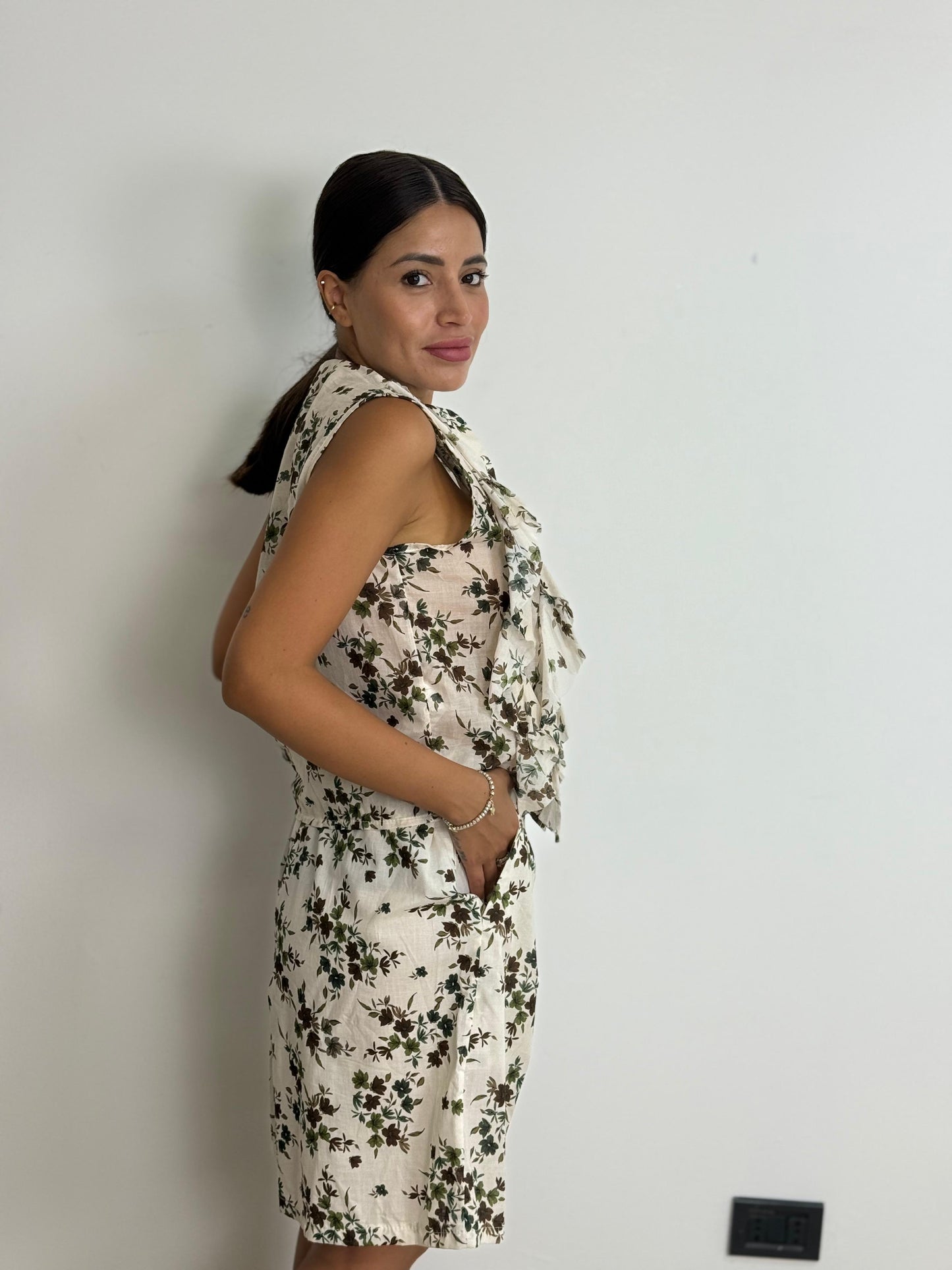 Canotta camicia con volant Liliana