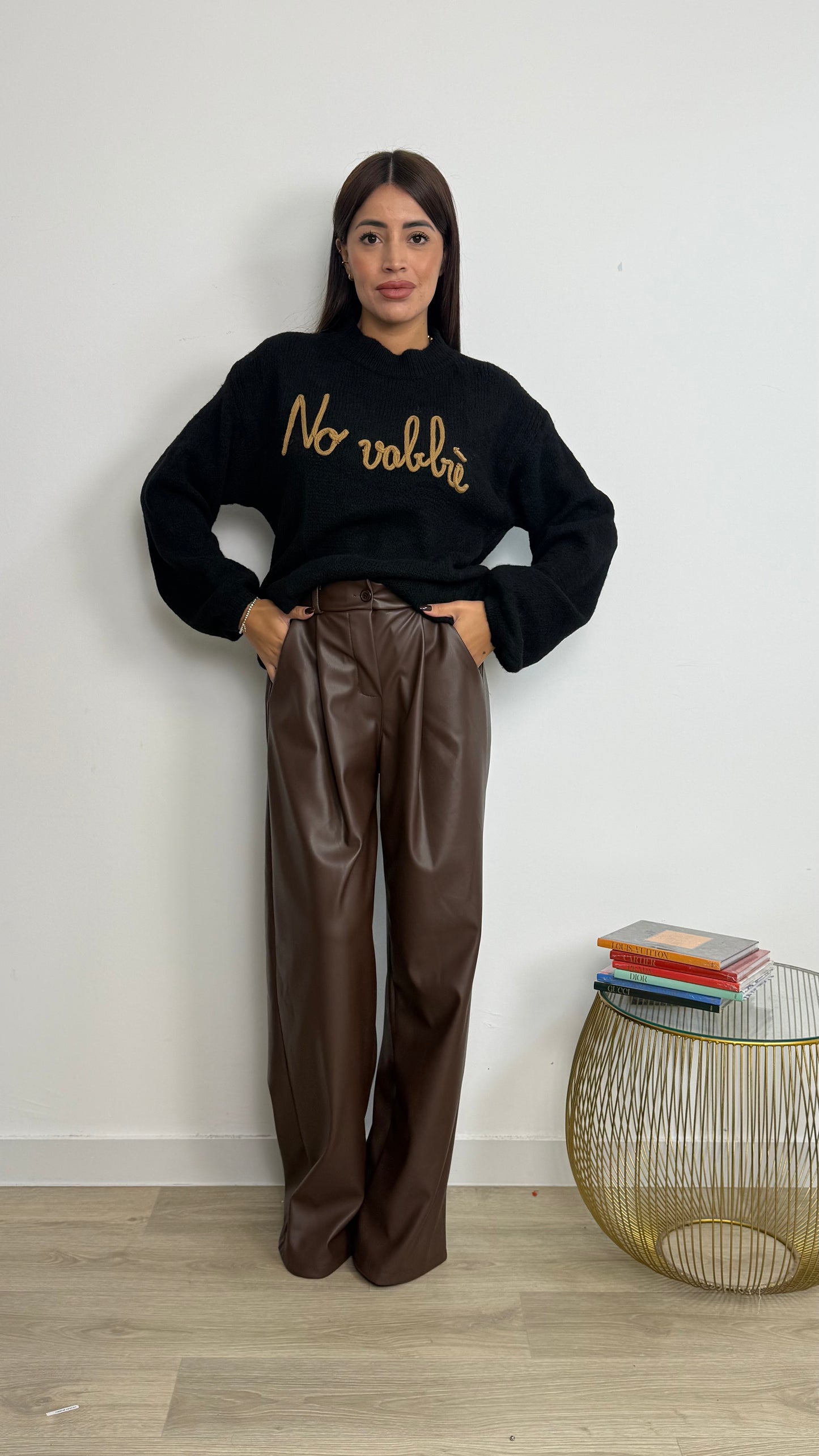 PANTALONE PALAZZO ECOPELLE