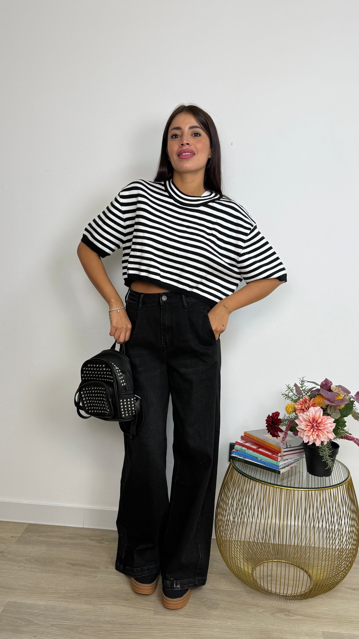 Jeans scuro con le pence