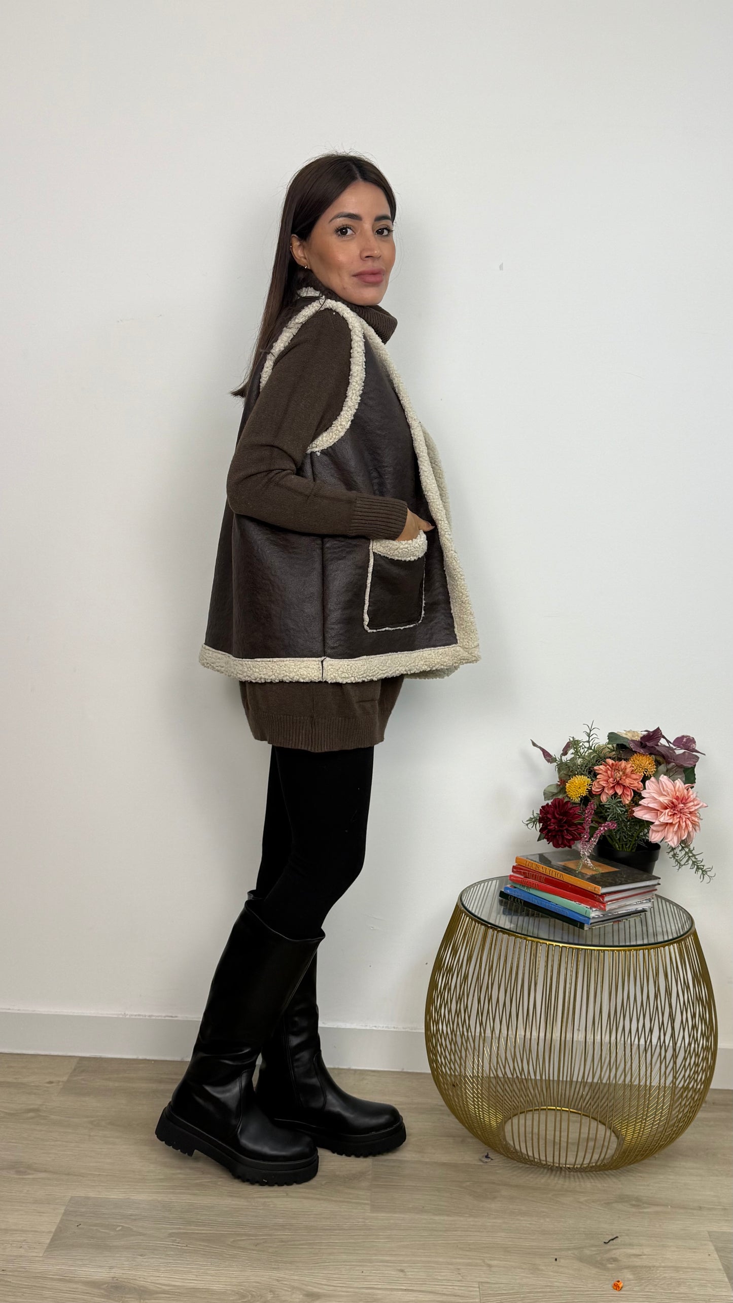 Gilet Imbottito in Pelliccia