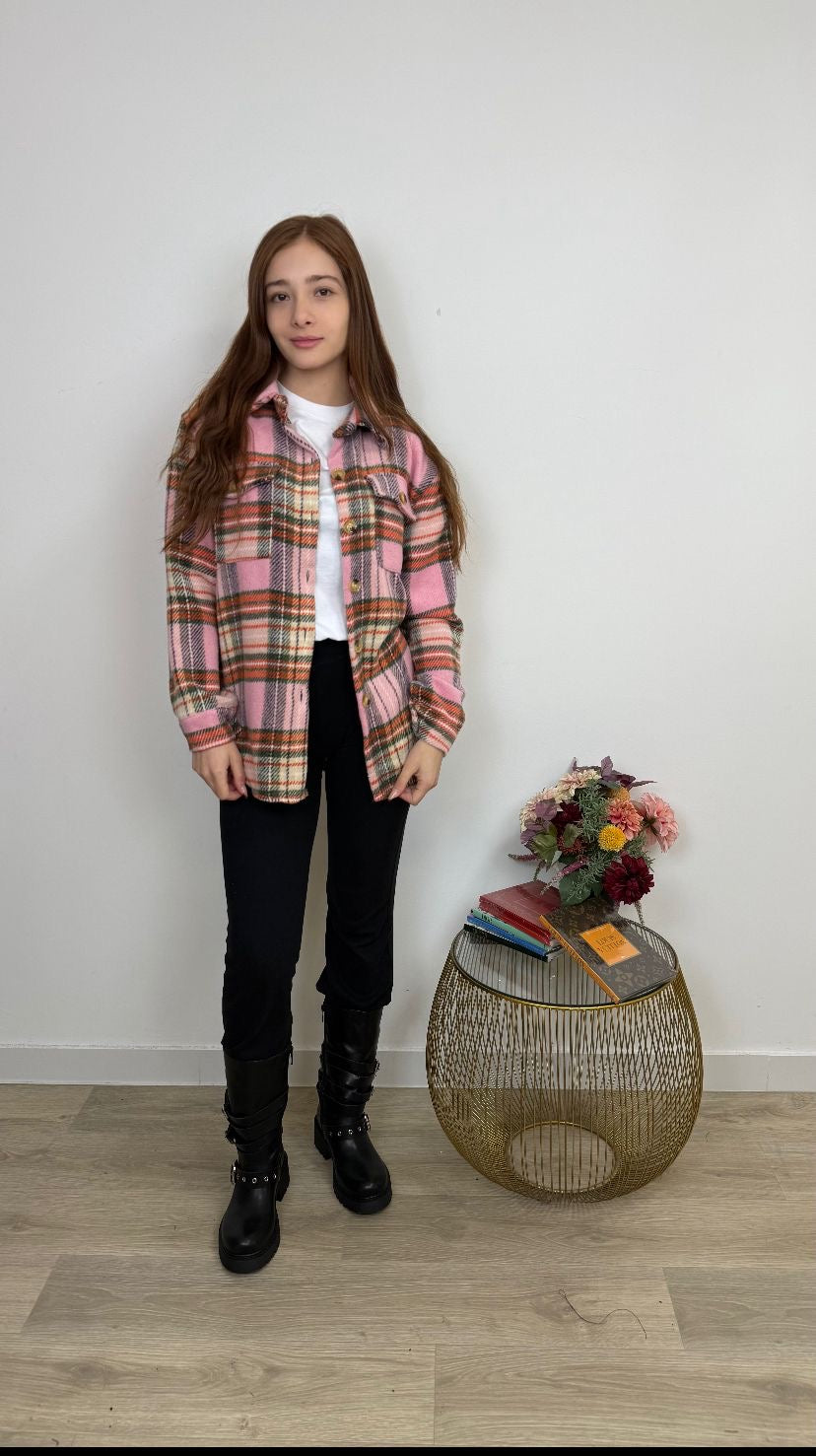 Camicia oversize in flanella a quadri