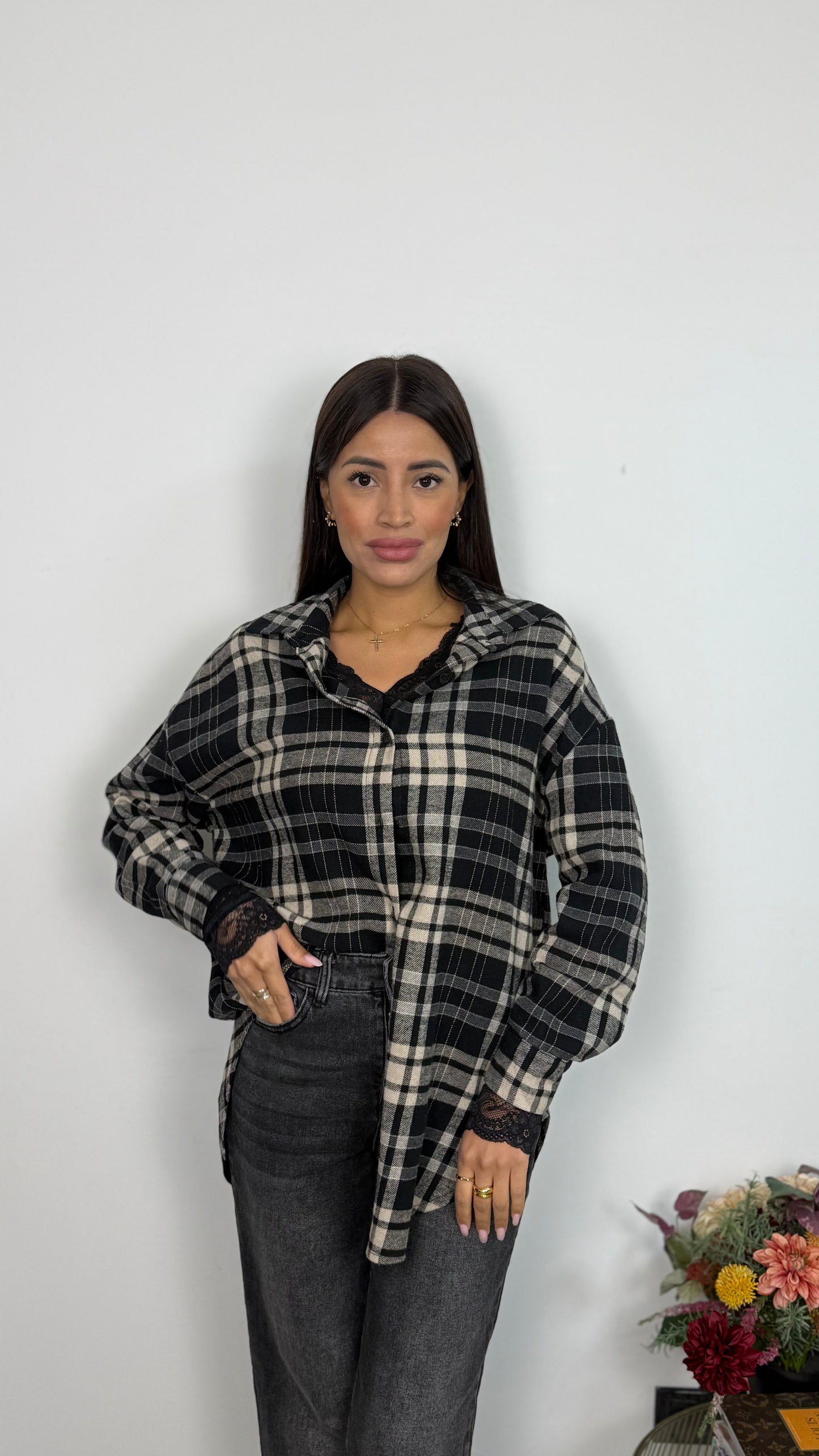 Jeans Grigio Scuro a Palazzo