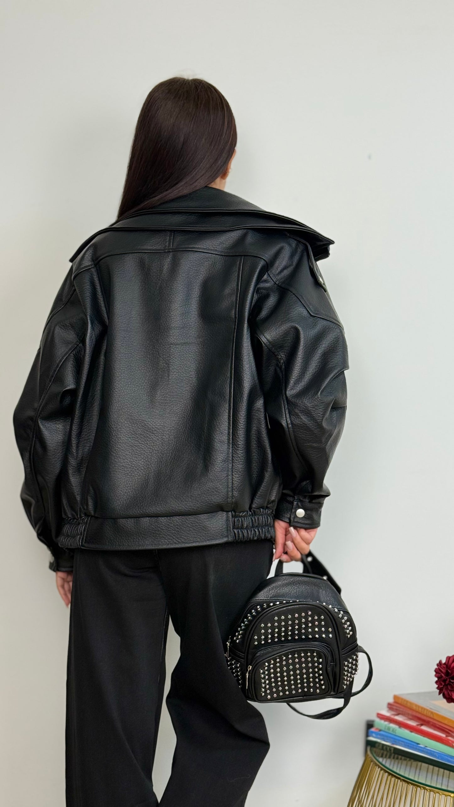 Giacca bomber simil pelle