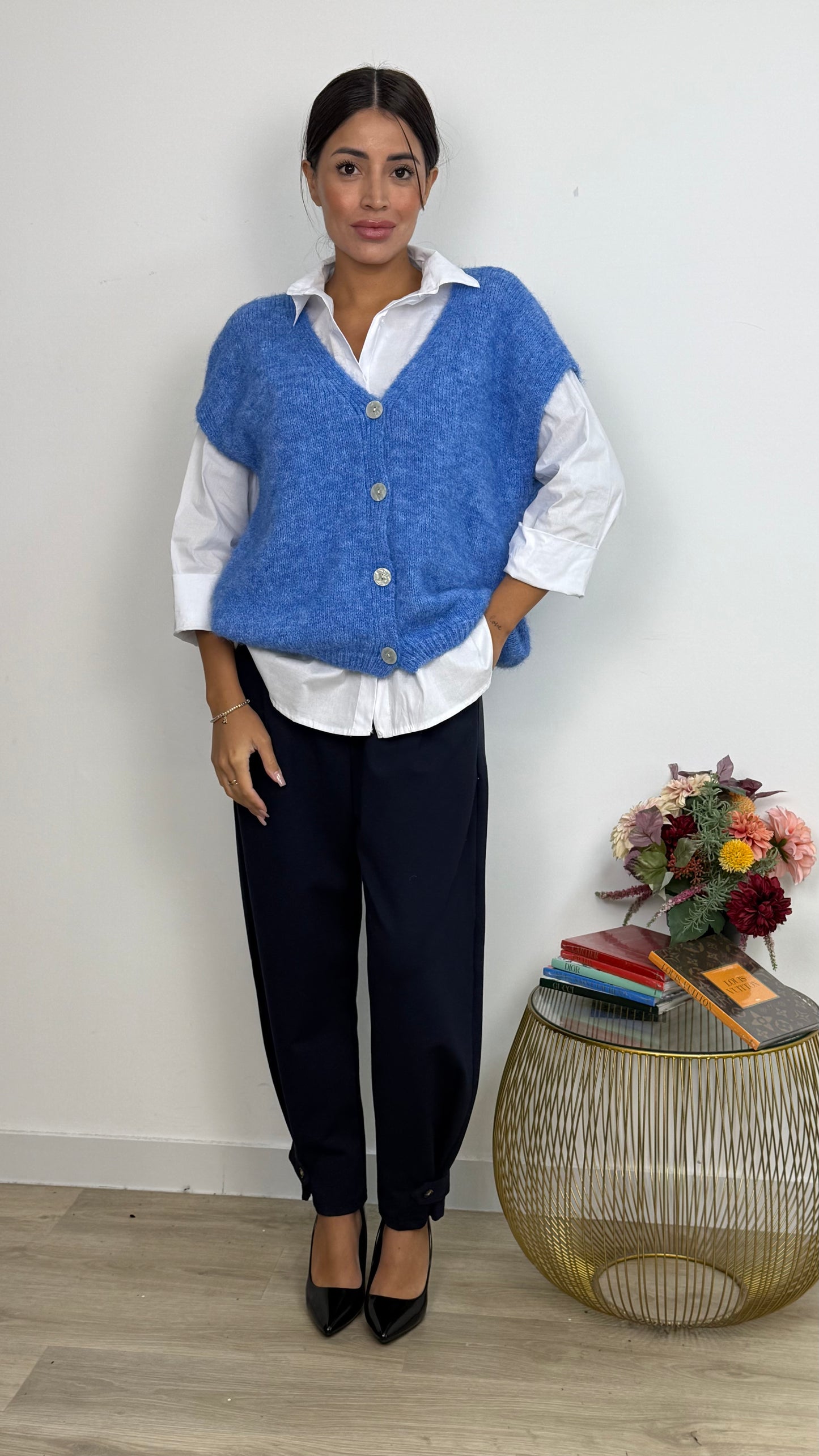 Gilet Con Bottoni Over