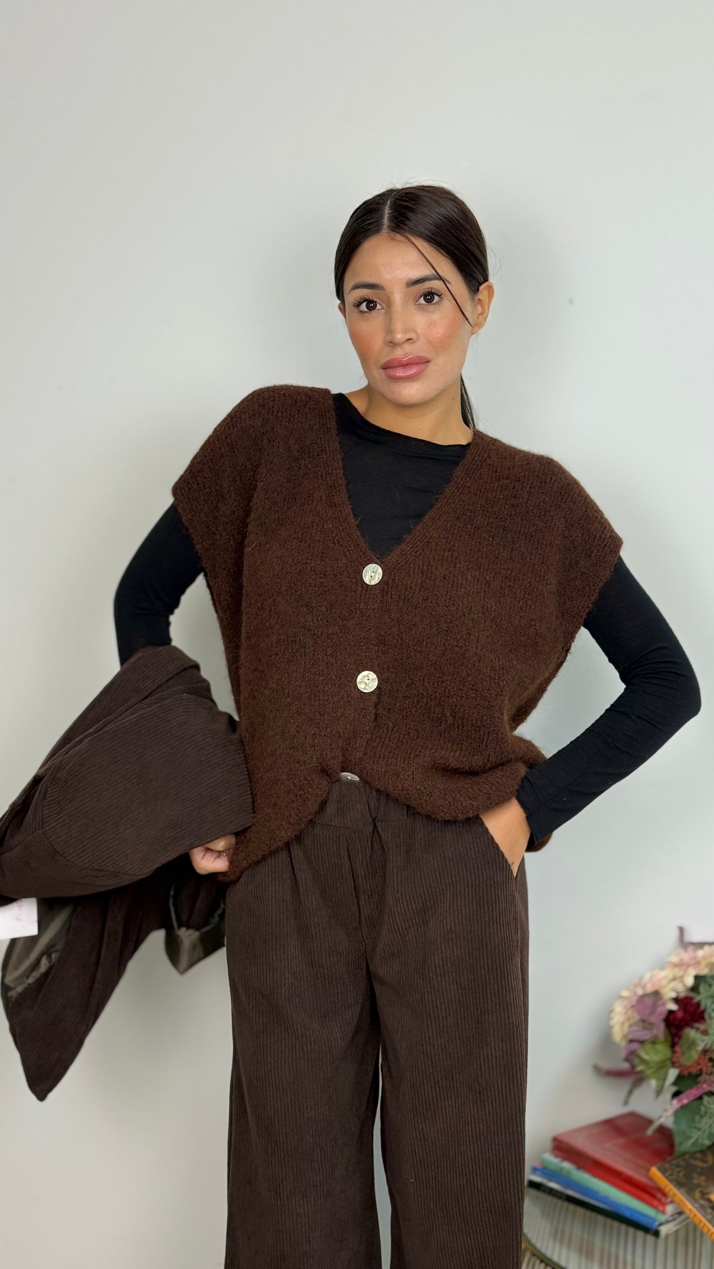 Gilet Con Bottoni Over