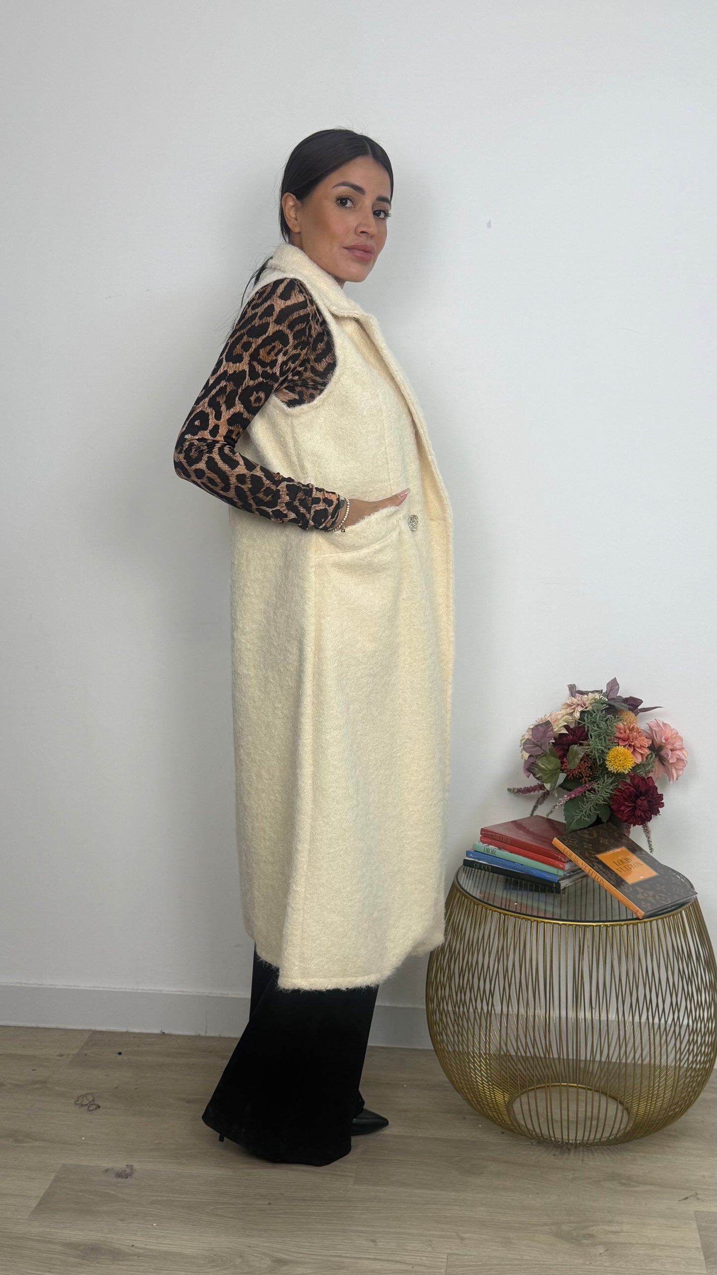Gilet Lungo Lana Cotta