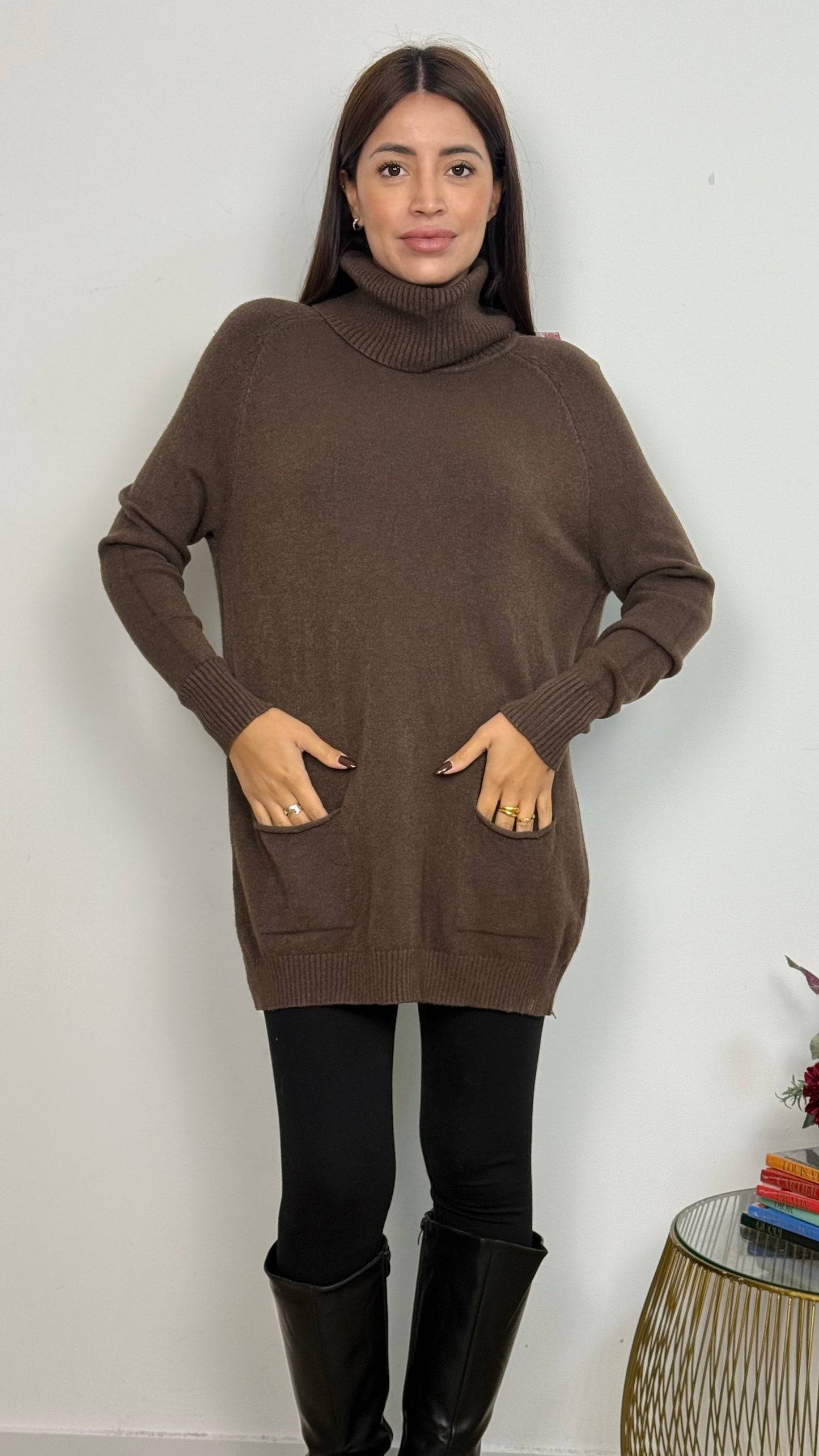 Maglione Lungo con Due Tasche