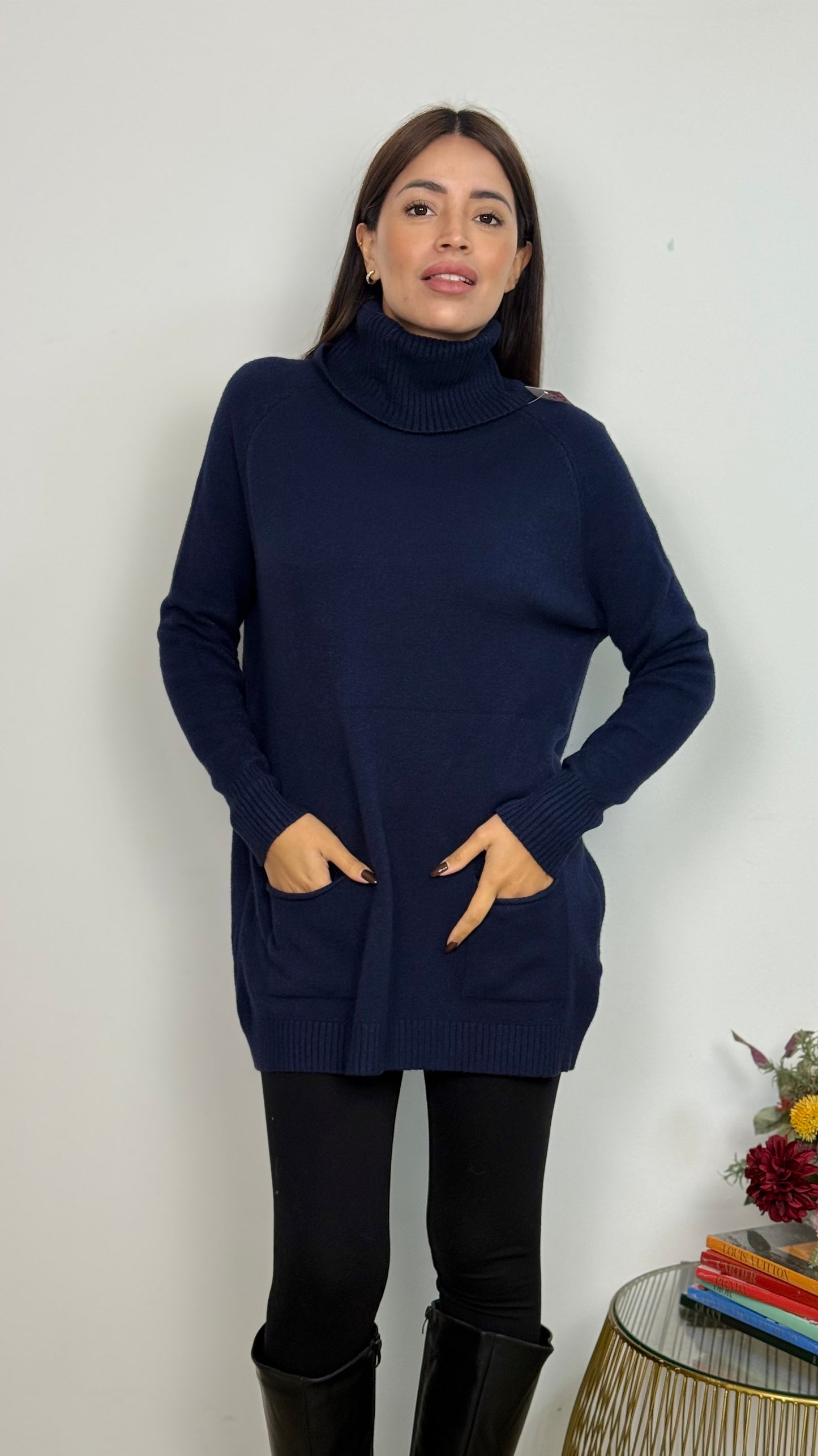 Maglione Lungo con Due Tasche