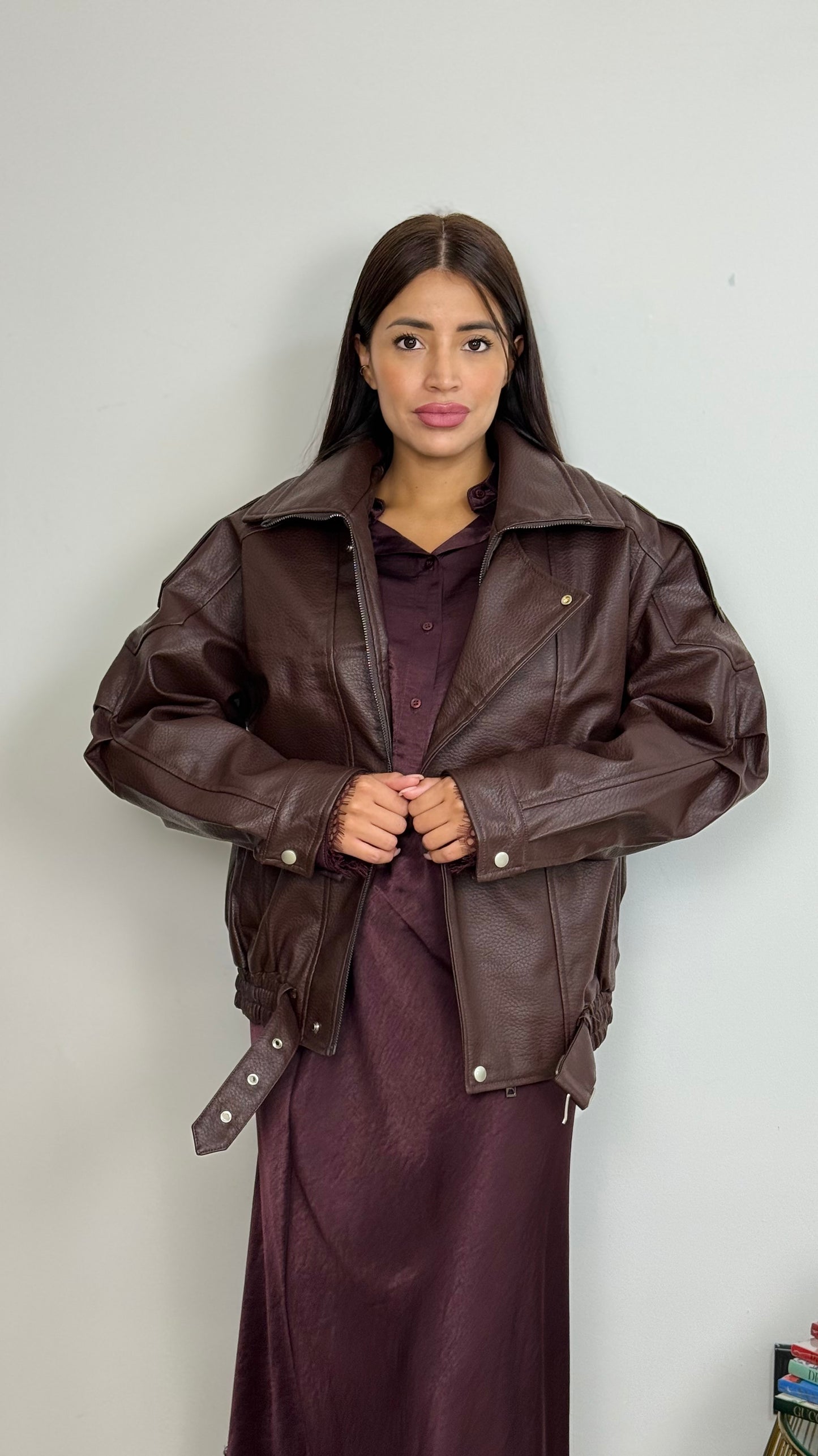 Giacca bomber simil pelle