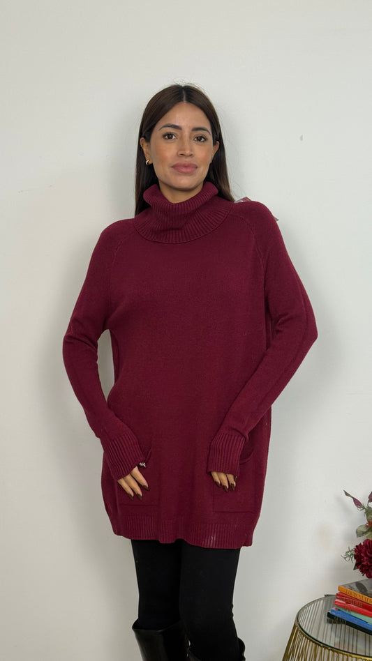 Maglione Lungo con Due Tasche
