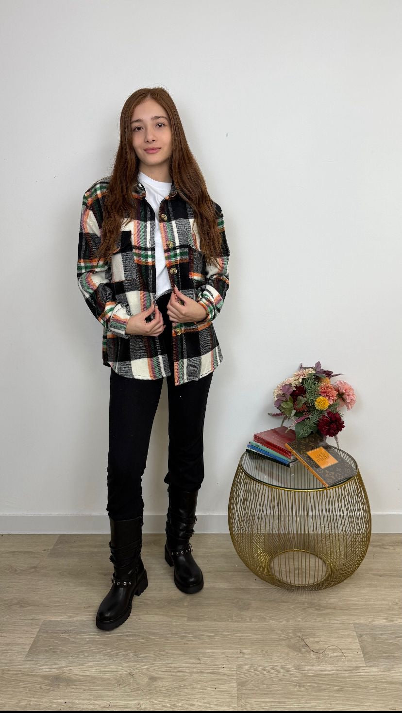 Camicia oversize in flanella a quadri