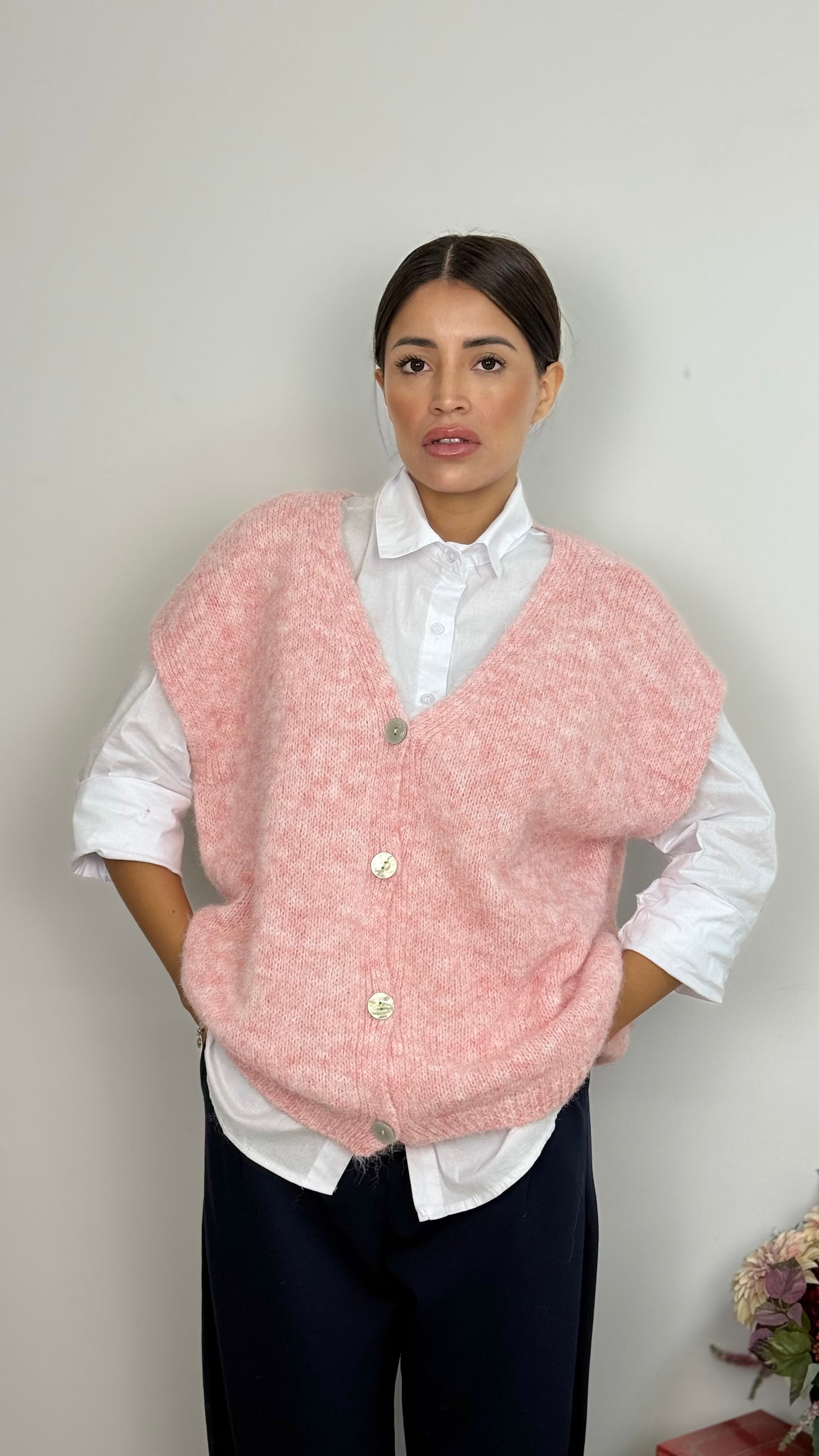 Gilet Con Bottoni Over