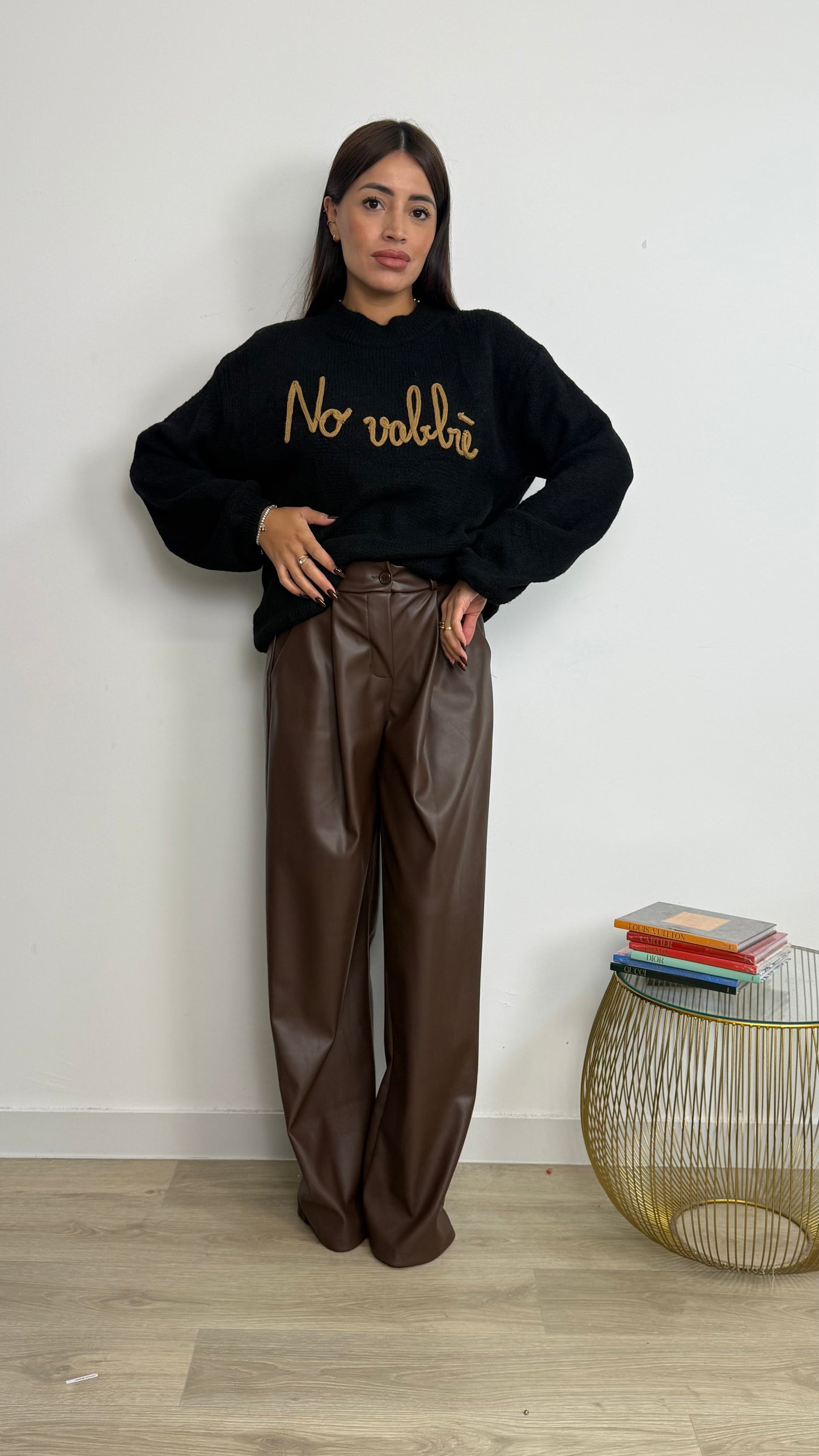 PANTALONE PALAZZO ECOPELLE