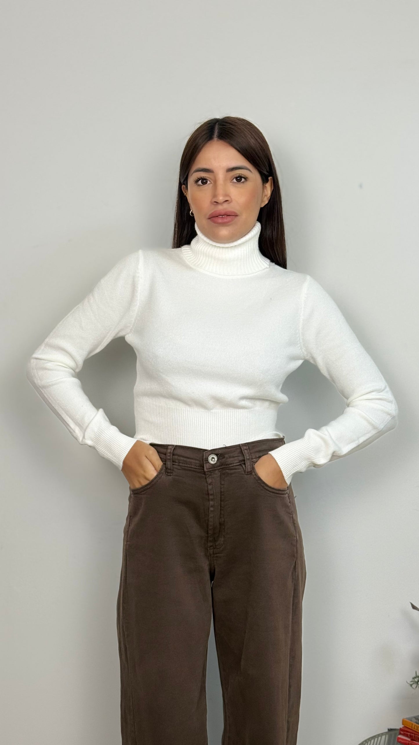 Maglione Basic a Collo Alto