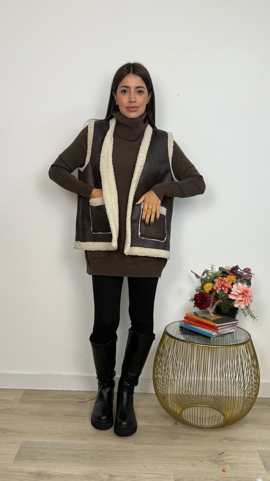 Gilet Imbottito in Pelliccia