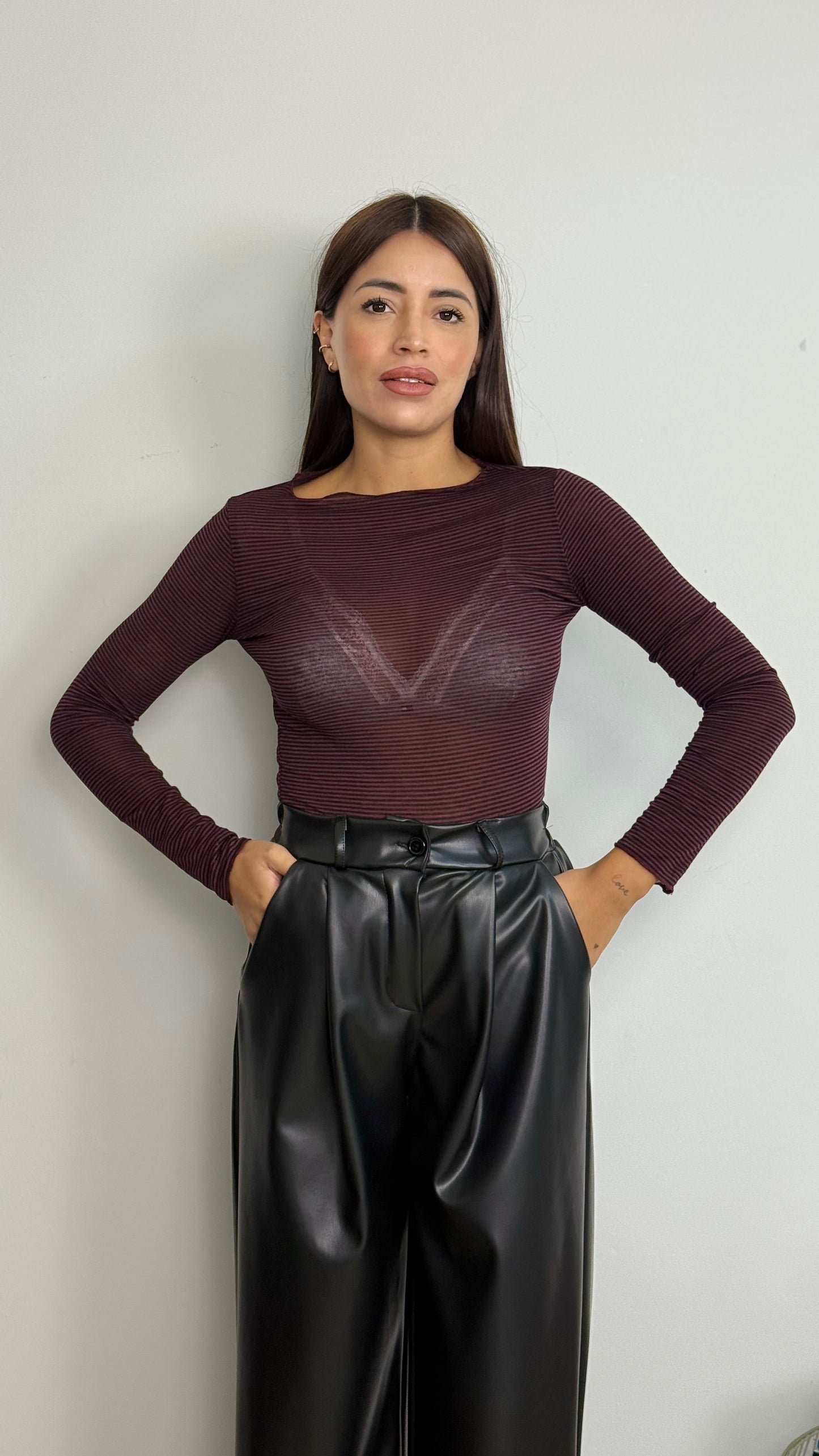 GIROCOLLO MISTO CASHMERE A RIGHE