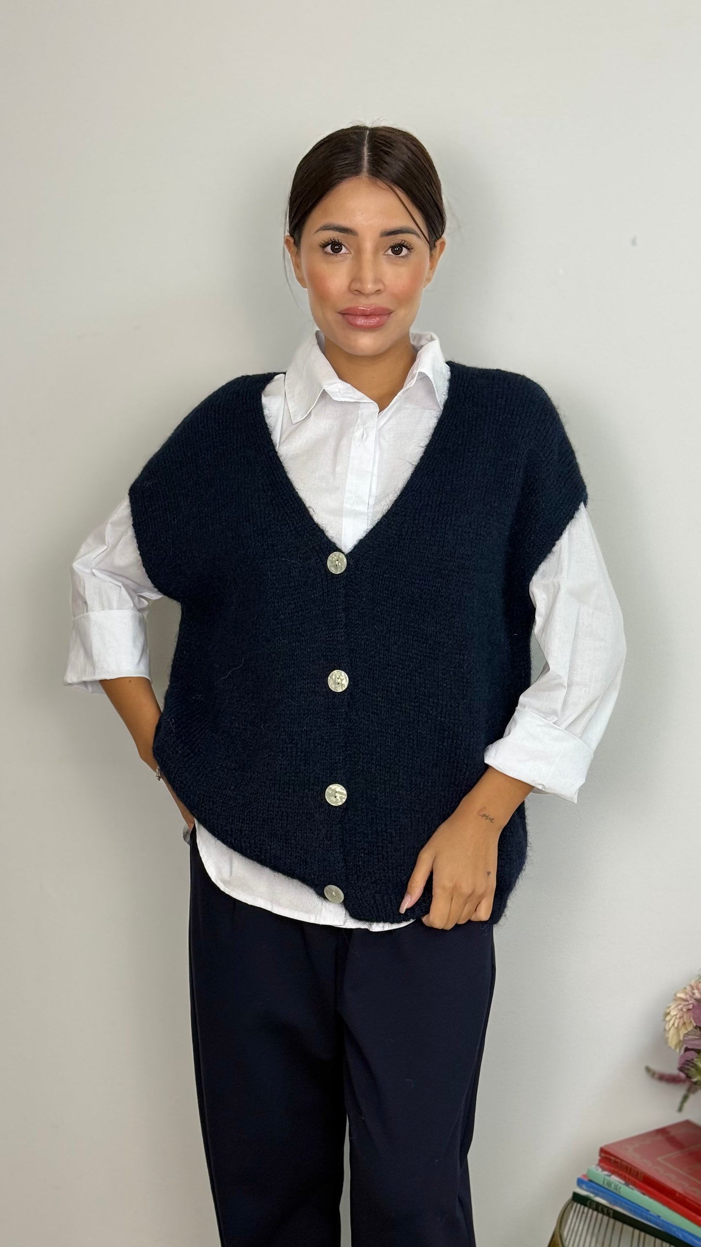 Gilet Con Bottoni Over