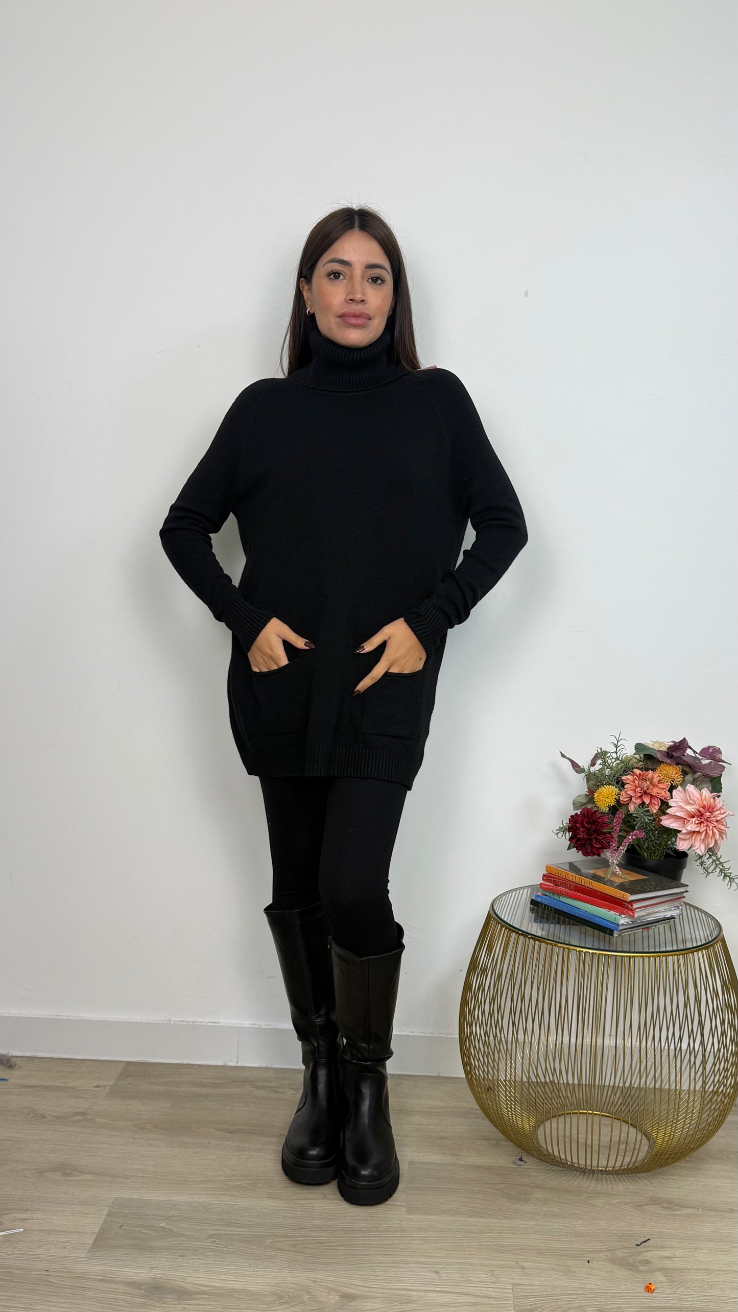 Maglione Lungo con Due Tasche