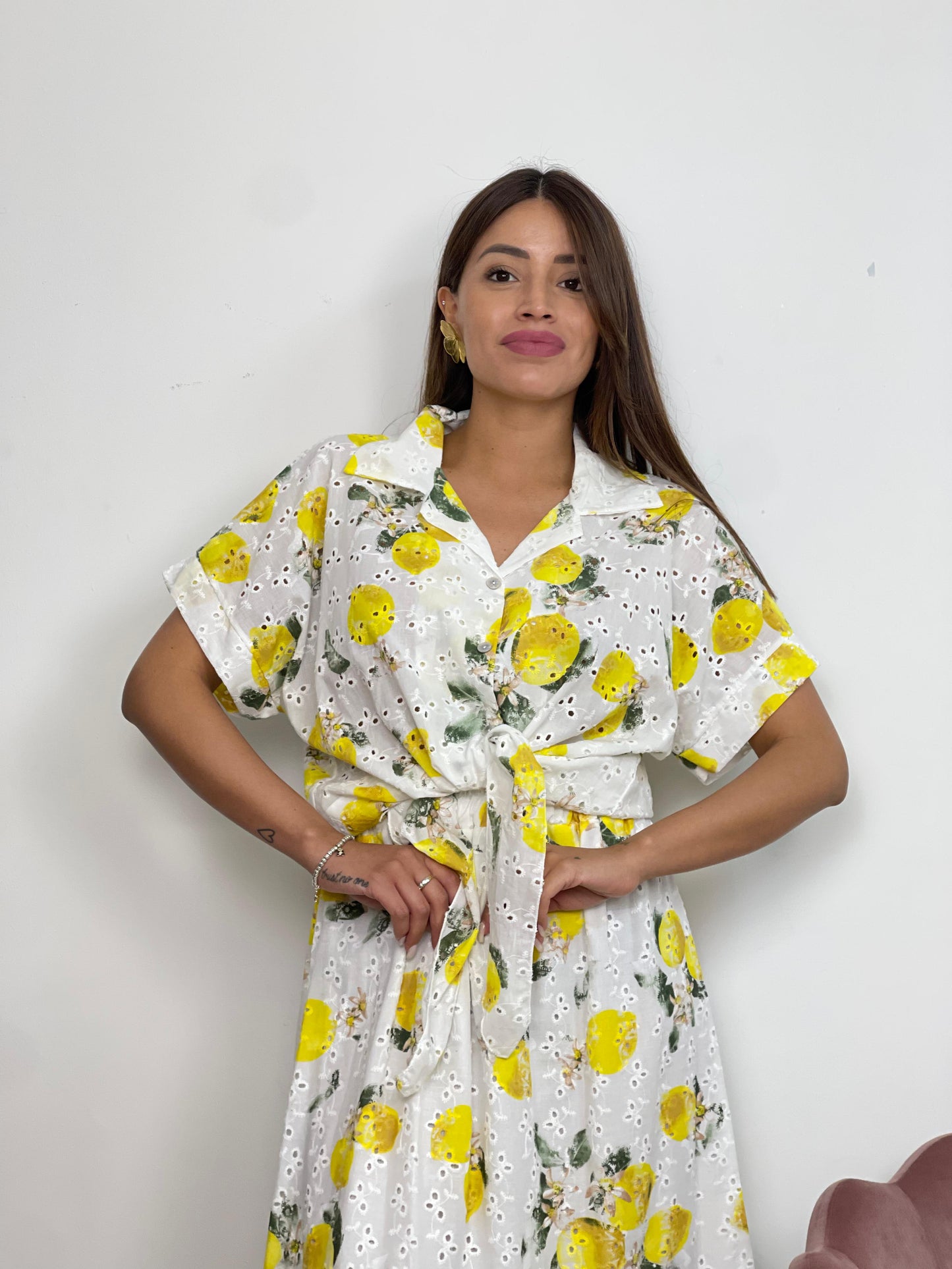 Camicia sangallo limone