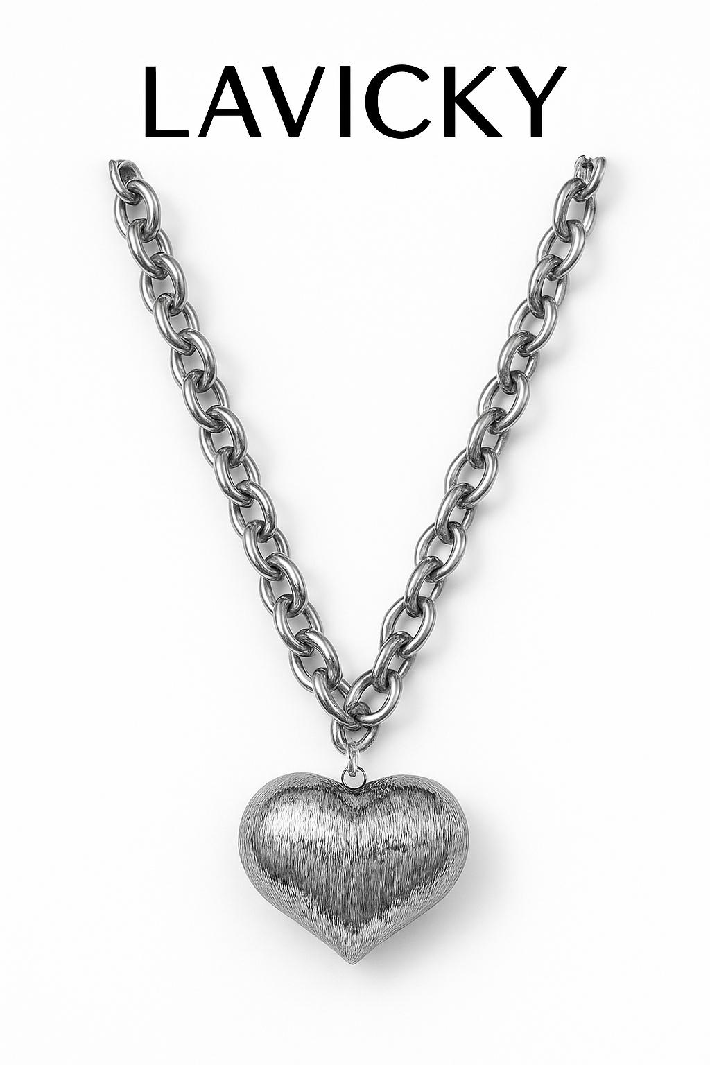 Collana Big Heart con Lines