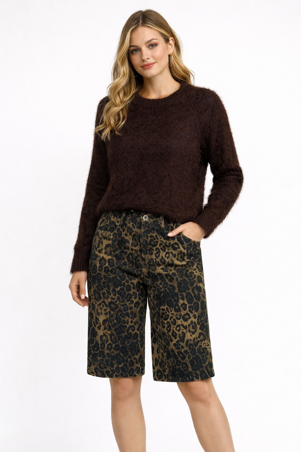 Bermuda Jeans maculato