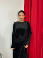 Maglia in ciniglia con pizzo